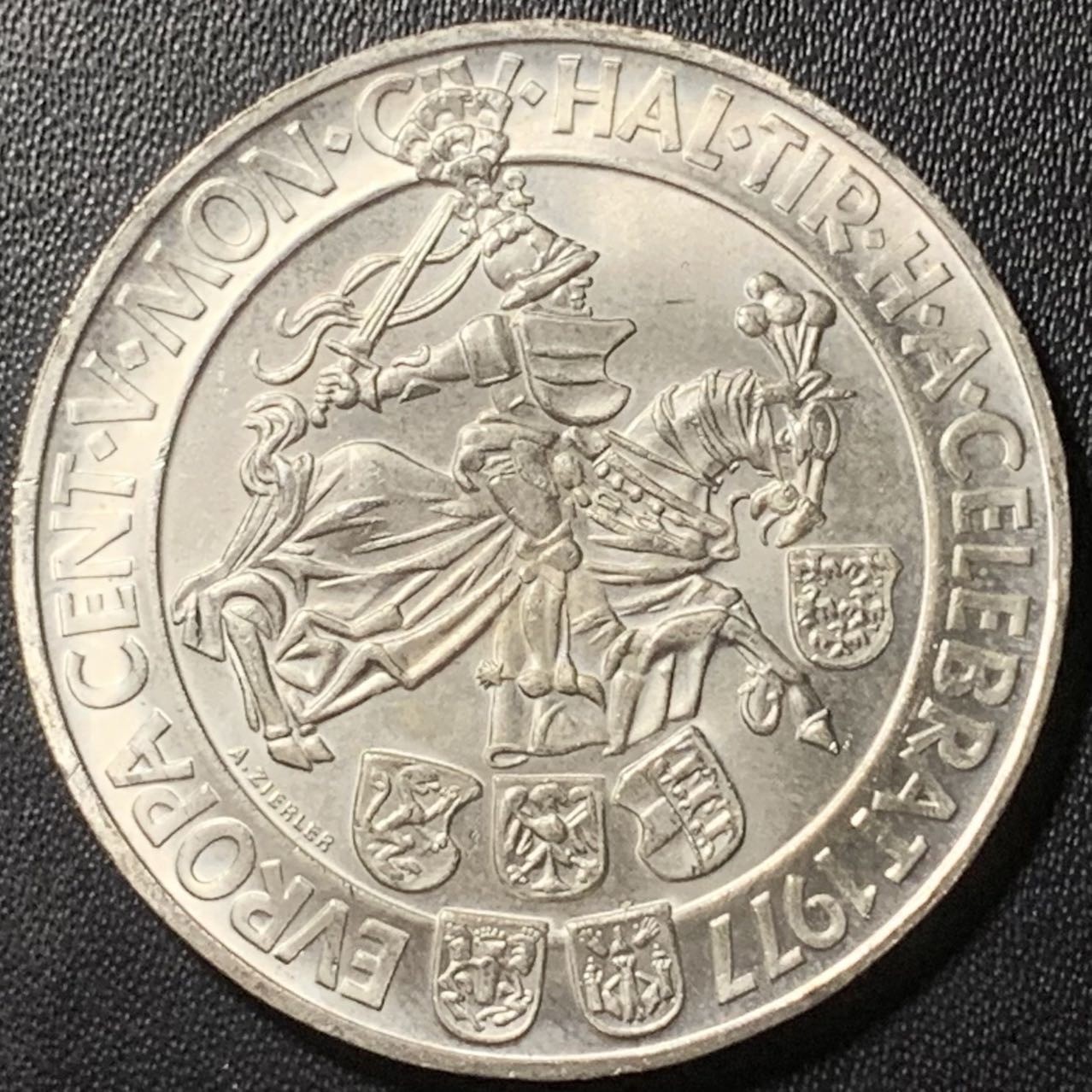 紫瑗钱币——第324期拍卖 奥地利 1977年 萨尔茨堡建市900周年 100先令 24克 0.64银 UNC