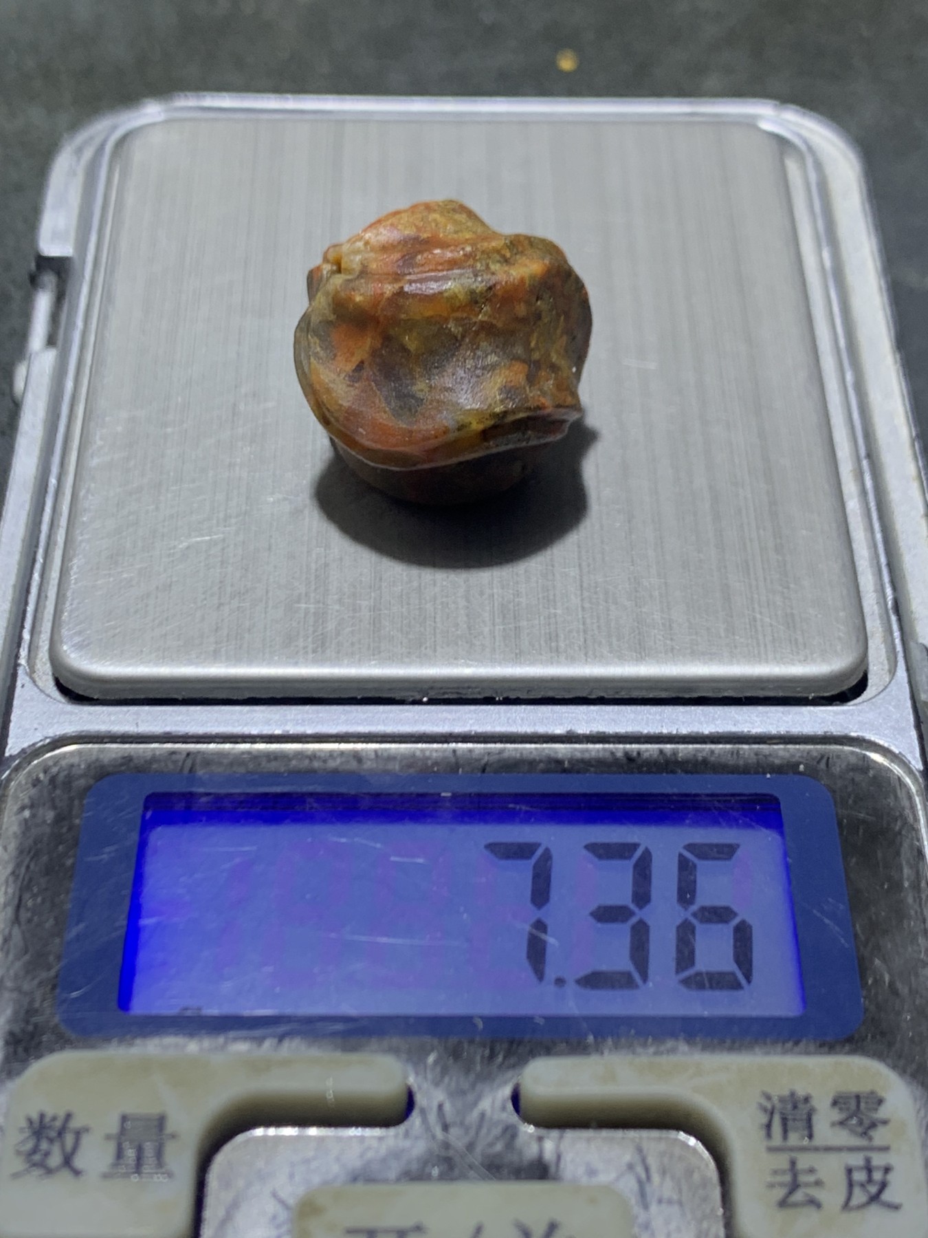 精美高玉化亚光草花战国红玛瑙手工雕刻转纹珠一颗！