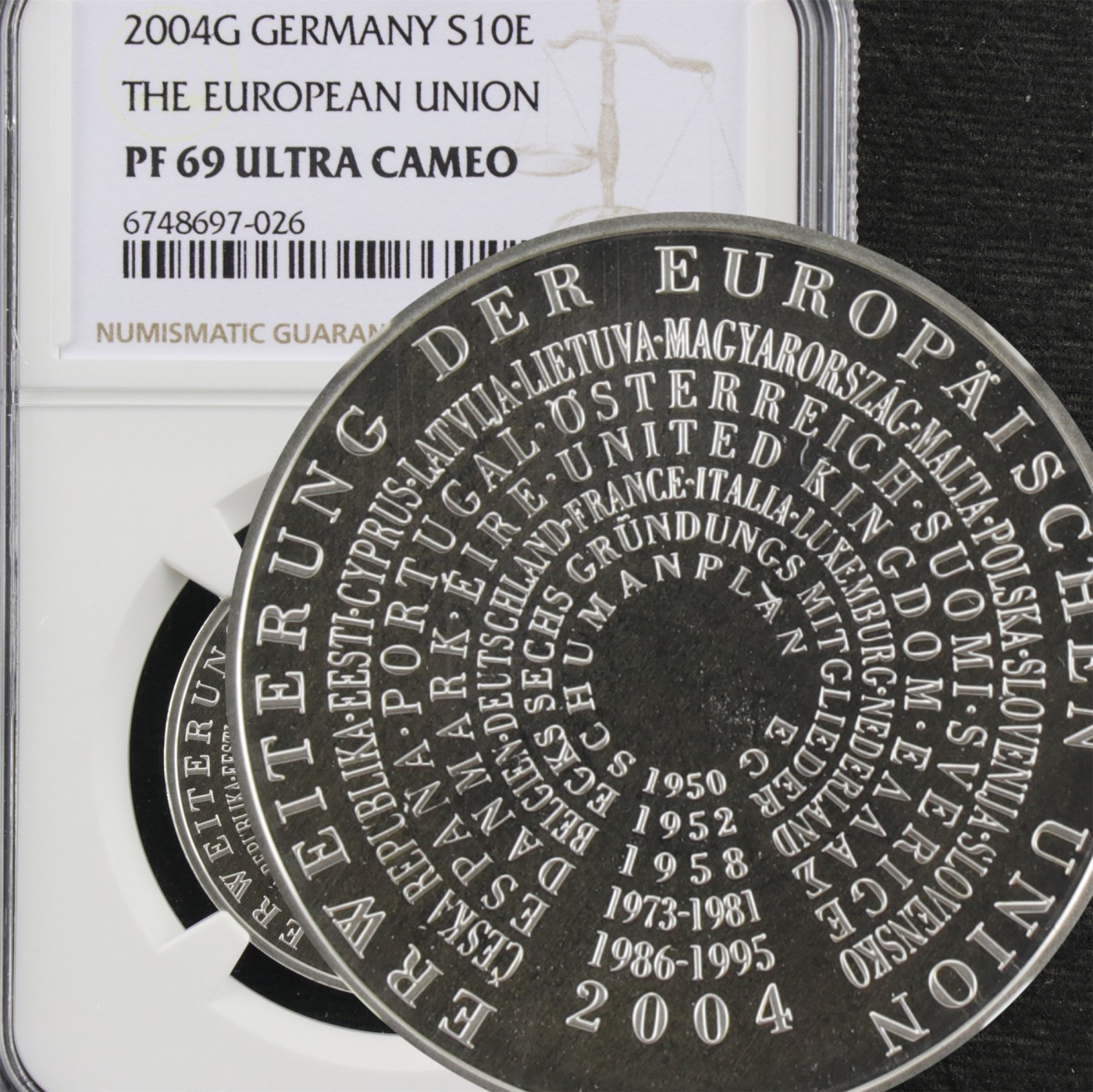 【亘邦集藏】第179期拍卖 2004年 德国银币10欧元 欧盟纪念 NGC PF69 6748697-026