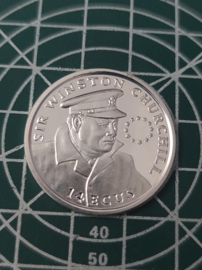 燕姐换藏第65拍 直布罗陀1993年丘吉尔14埃居纪念银币