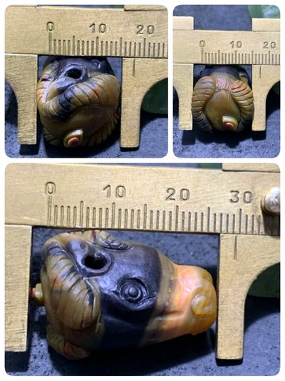 精美亚光战国红玛瑙手工俏色巧雕领头羊元宝一体佛头三通一个 精美亚光战国红玛瑙手工俏色巧雕领头羊元宝一体佛头三通一个