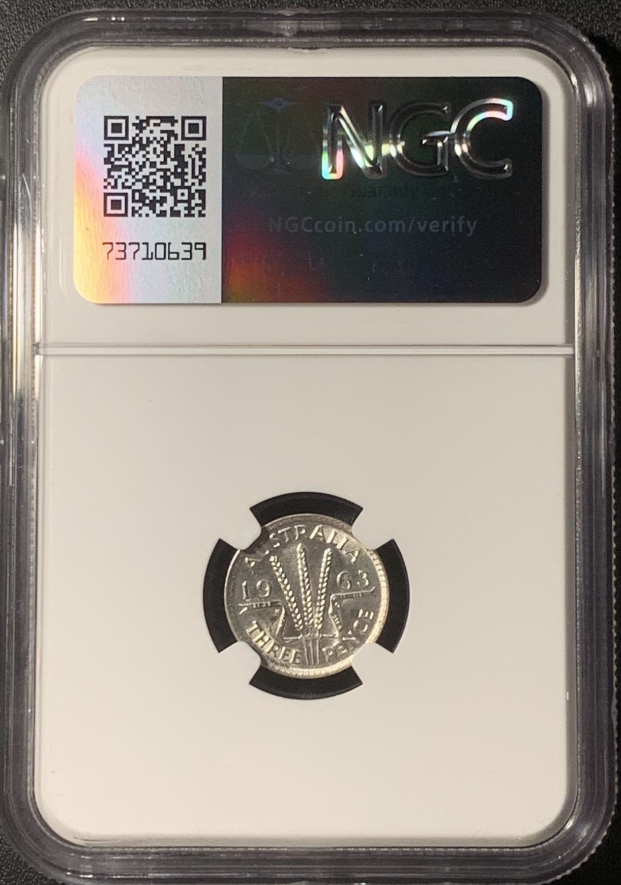 紫瑗钱币——第324期拍卖 澳大利亚 1963年 伊丽莎白二世 3便士 银币 NGC UNC Detail