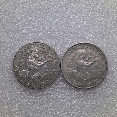 【铜匠收藏】第『61』散币场 《接受代拍 代送NGC评级》 - 突尼斯 1第那尔 2枚 镍币