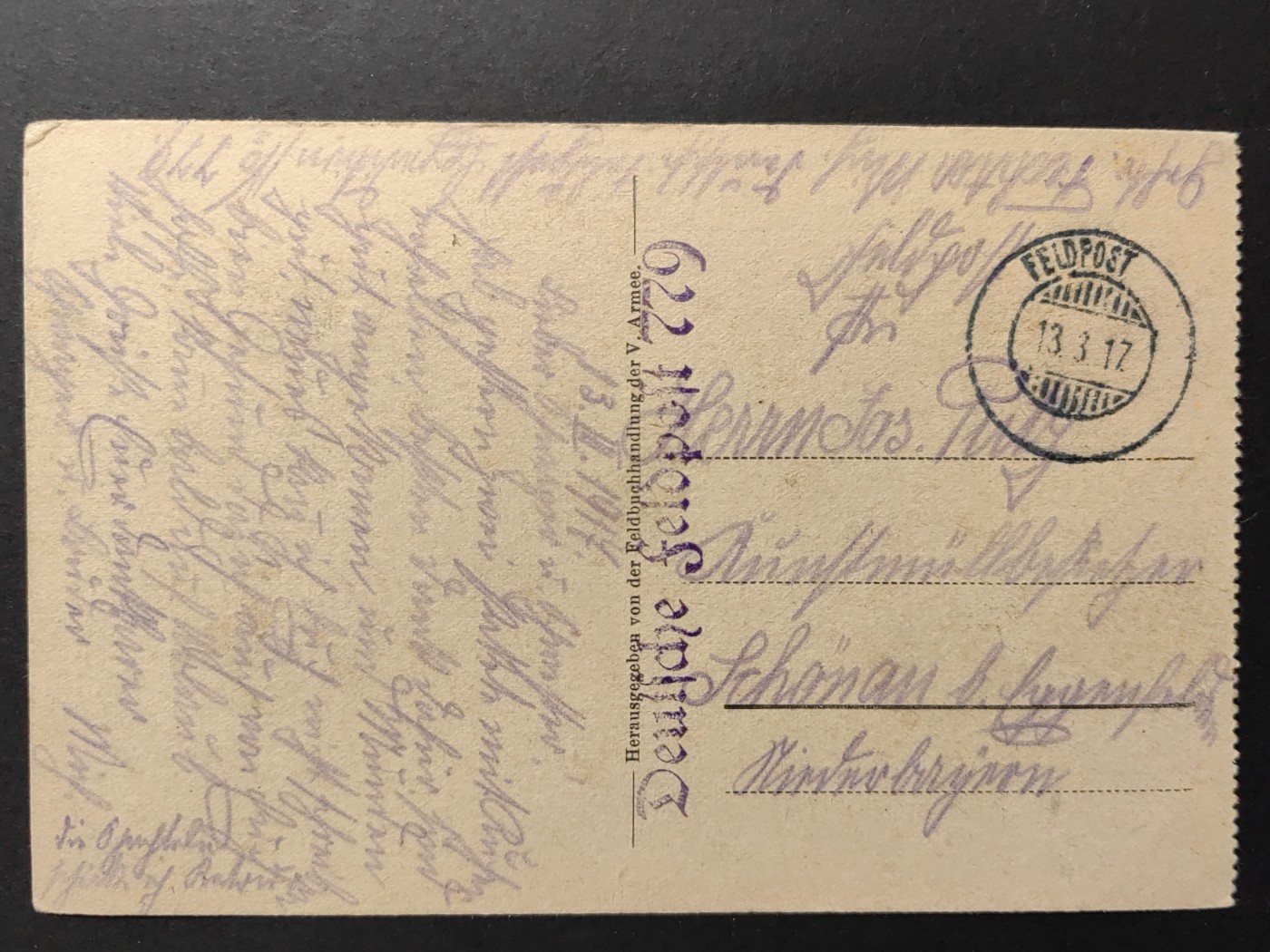 欧洲军邮片&欧洲片（拍卖）第②②场 军邮免邮资明信片（山下的风景）