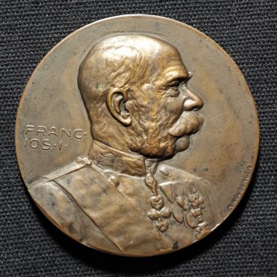 【德藏】世界币章拍卖第54期（全场顺丰包邮） - 1914年奥地利弗朗茨·约瑟夫一世一战大铜章 直径约：50mm， 重约：53.8g