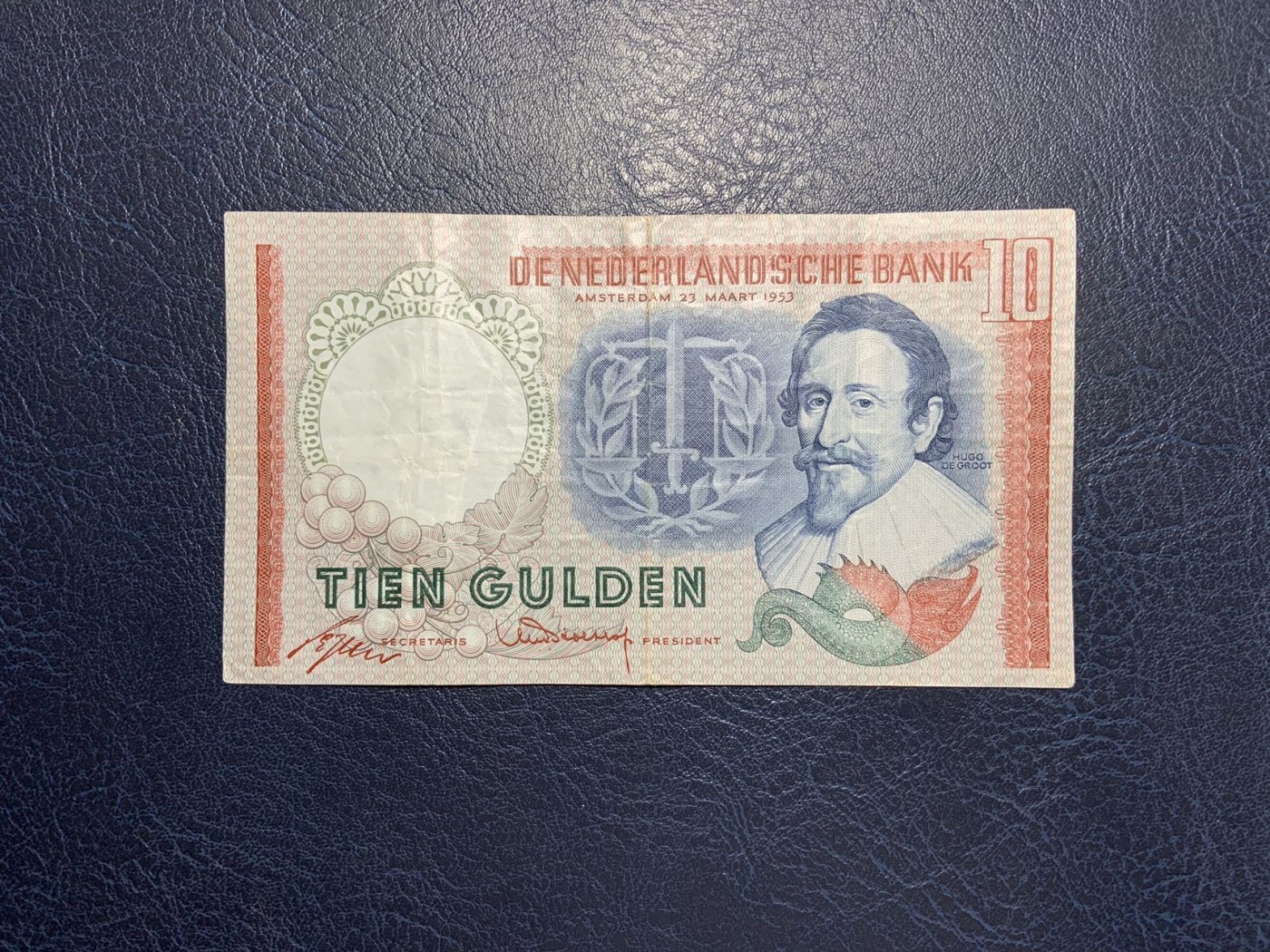 收藏联盟Quantum Auction 第302期拍卖  荷兰1953年10盾 品相如图 法学家格劳秀斯