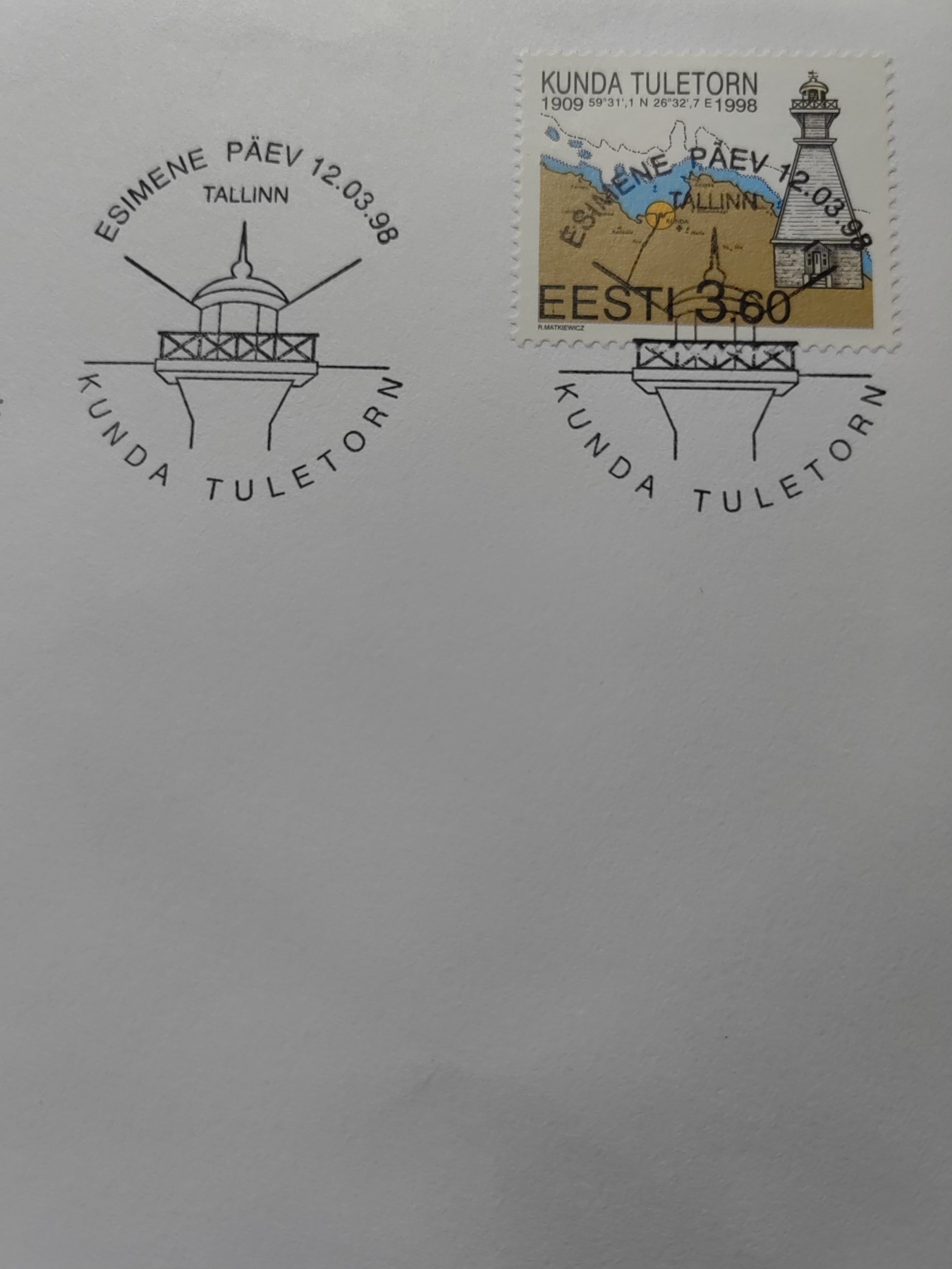 外国精品邮封（拍卖）第②③场 爱沙尼亚1998 灯塔地图