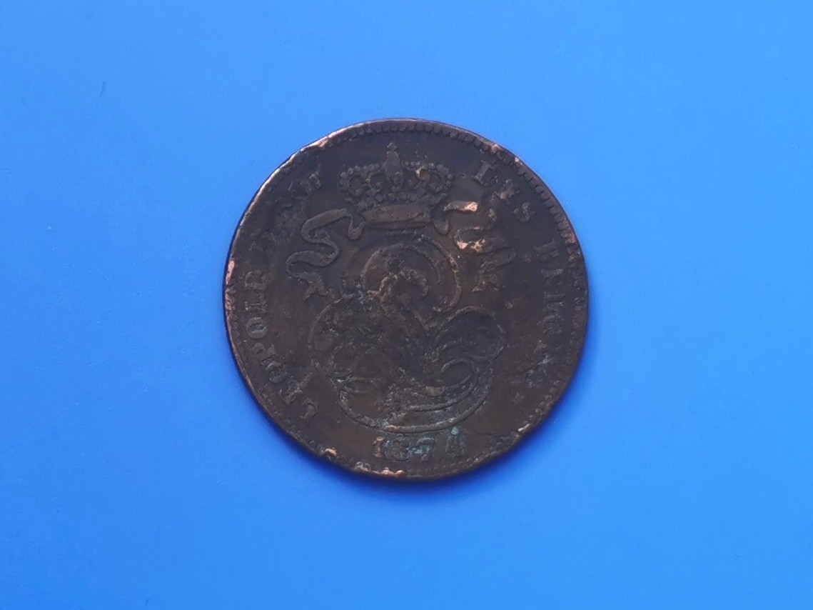 【易洋钱喜】第十三场 外国硬币专场 0元起拍 满百包邮 比利时1874年二分铜币