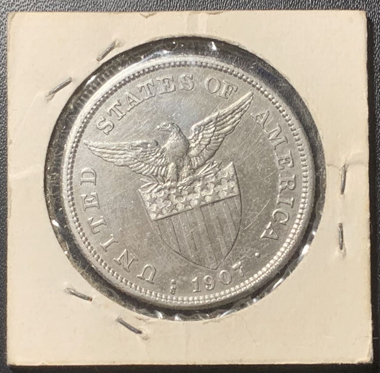 紫瑗钱币——第324期拍卖 美属菲律宾 1907年 女神 1比索 小样 20克 0.8银