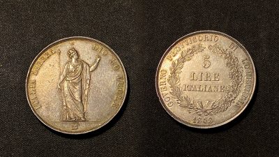 P’Coin&Jade出品·藏家专场 - 1848年 伦巴第大区 临时政府 5里拉银币