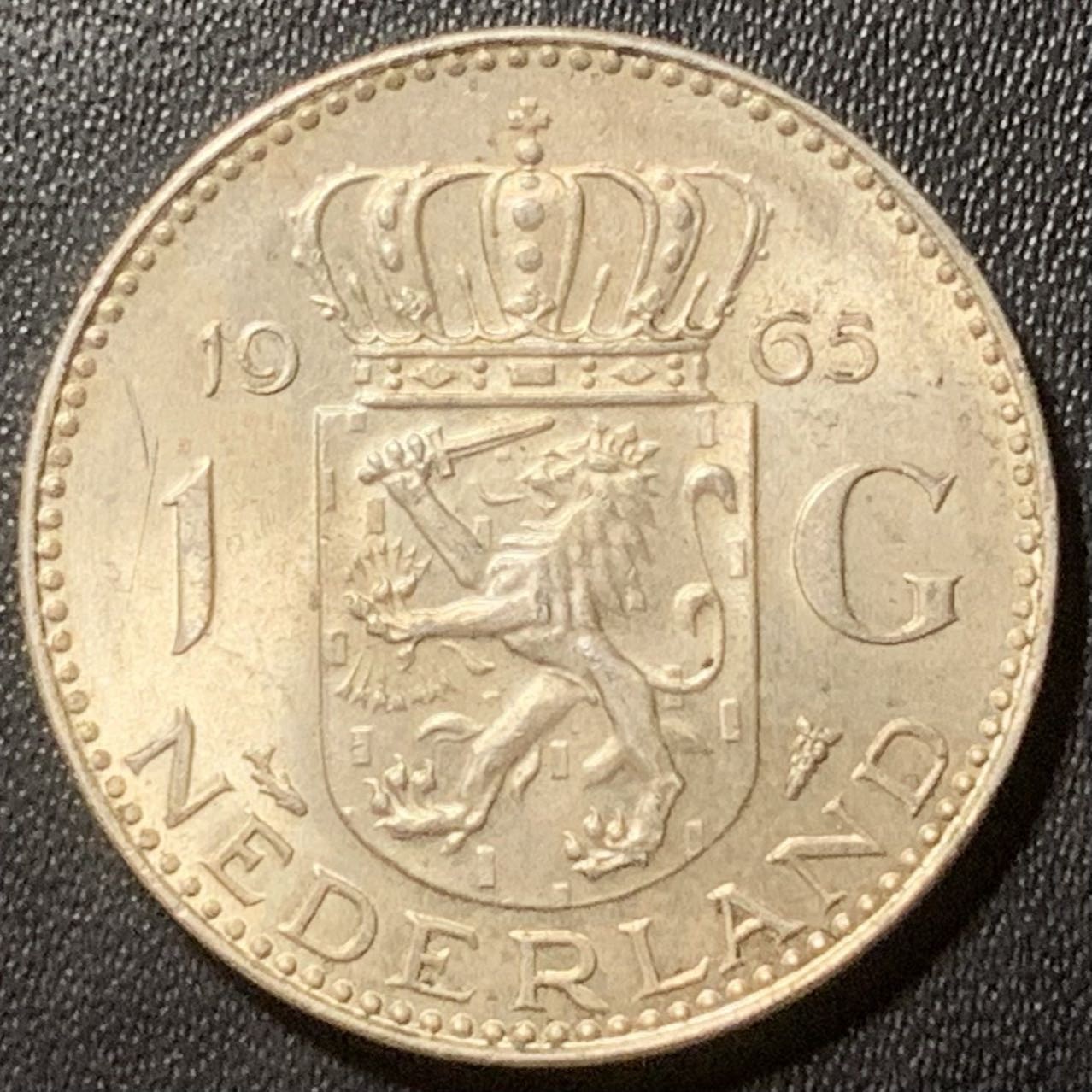 紫瑗钱币——第324期拍卖 1965年 朱丽安娜 1盾 6.5克 0.72银 UNC