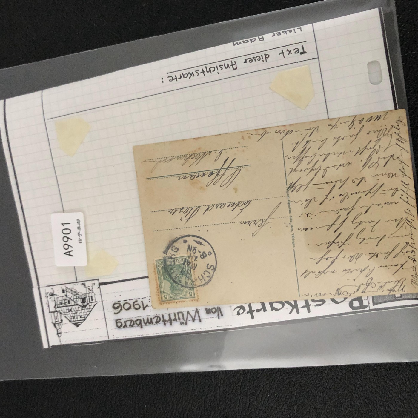 德国1906年 日耳曼实寄片一枚带资料