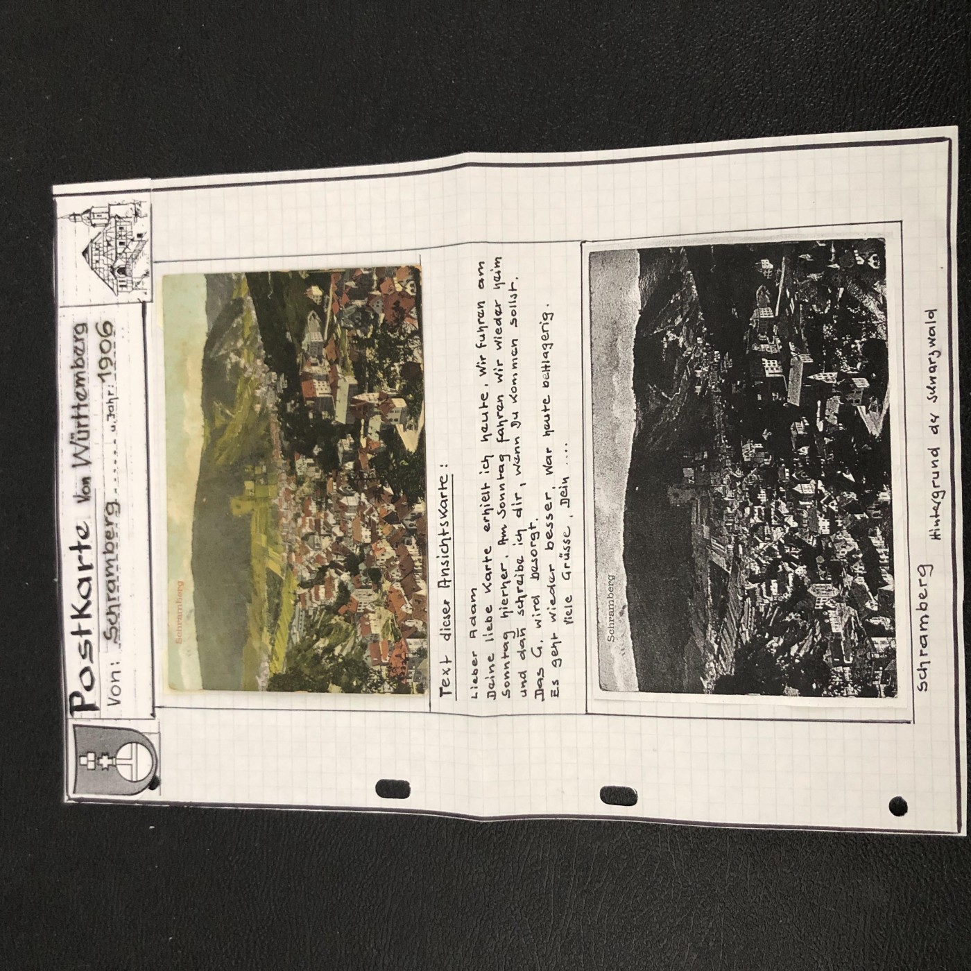 德国1906年 日耳曼实寄片一枚带资料