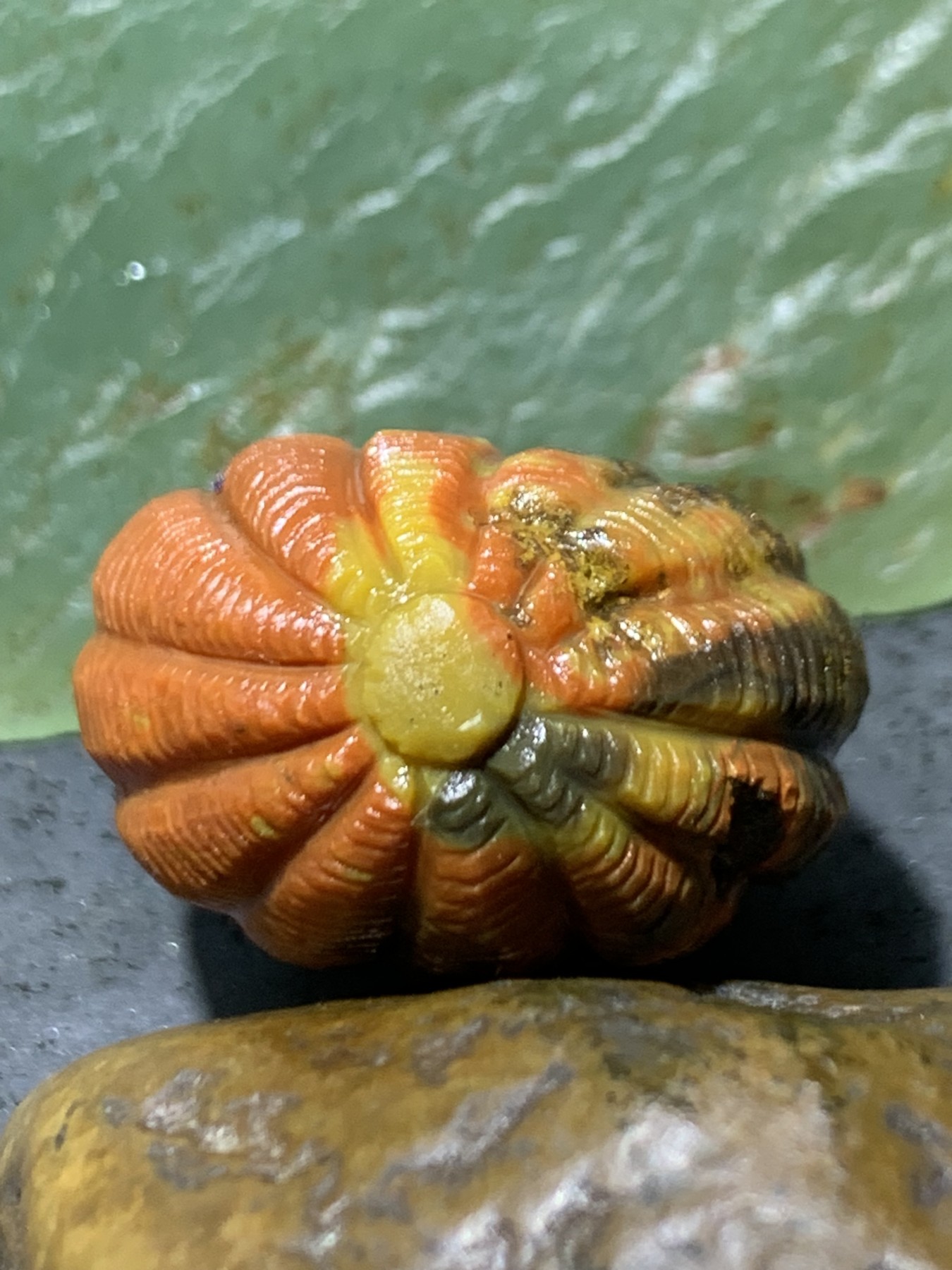 精美亚光原皮草花纹战国红玛瑙手工俏色巧雕刻鱼篓把件（吊坠)一个