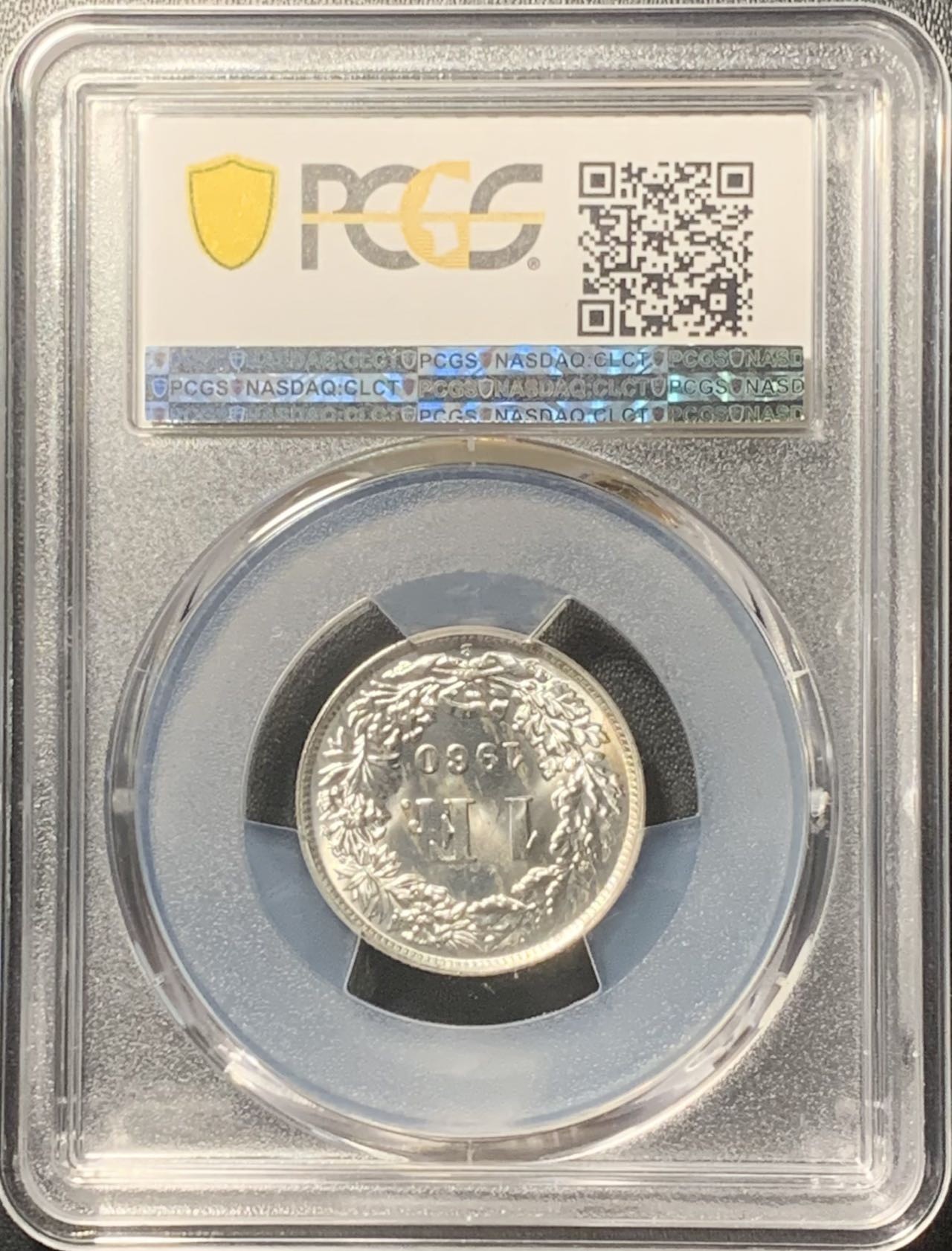 紫瑗钱币——第324期拍卖 瑞士 1960年 赫尔维蒂亚 1法郎 银币 PCGS MS66