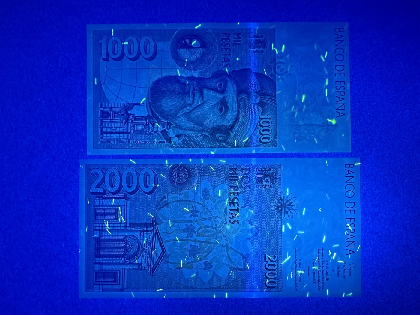 《张总收藏》125期-外币靓号典藏 西班牙1000、2000比塞塔2张 UNC 末版