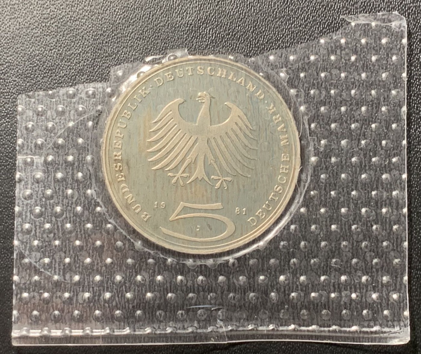 紫瑗钱币——第324期拍卖 联邦德国 1981年 J版 戈特霍尔德·埃法莲·莱辛 逝世200周年 5马克 镍币 精制 半原封