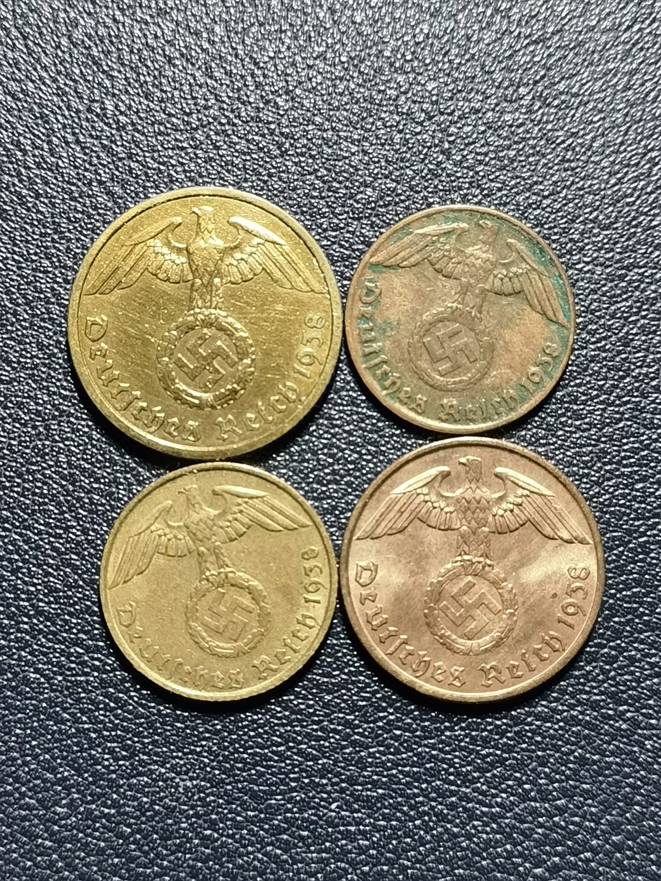 🎉🎊乐享宝藏💎💰~20231118专场 德国10、5、2、1芬尼~1938年
