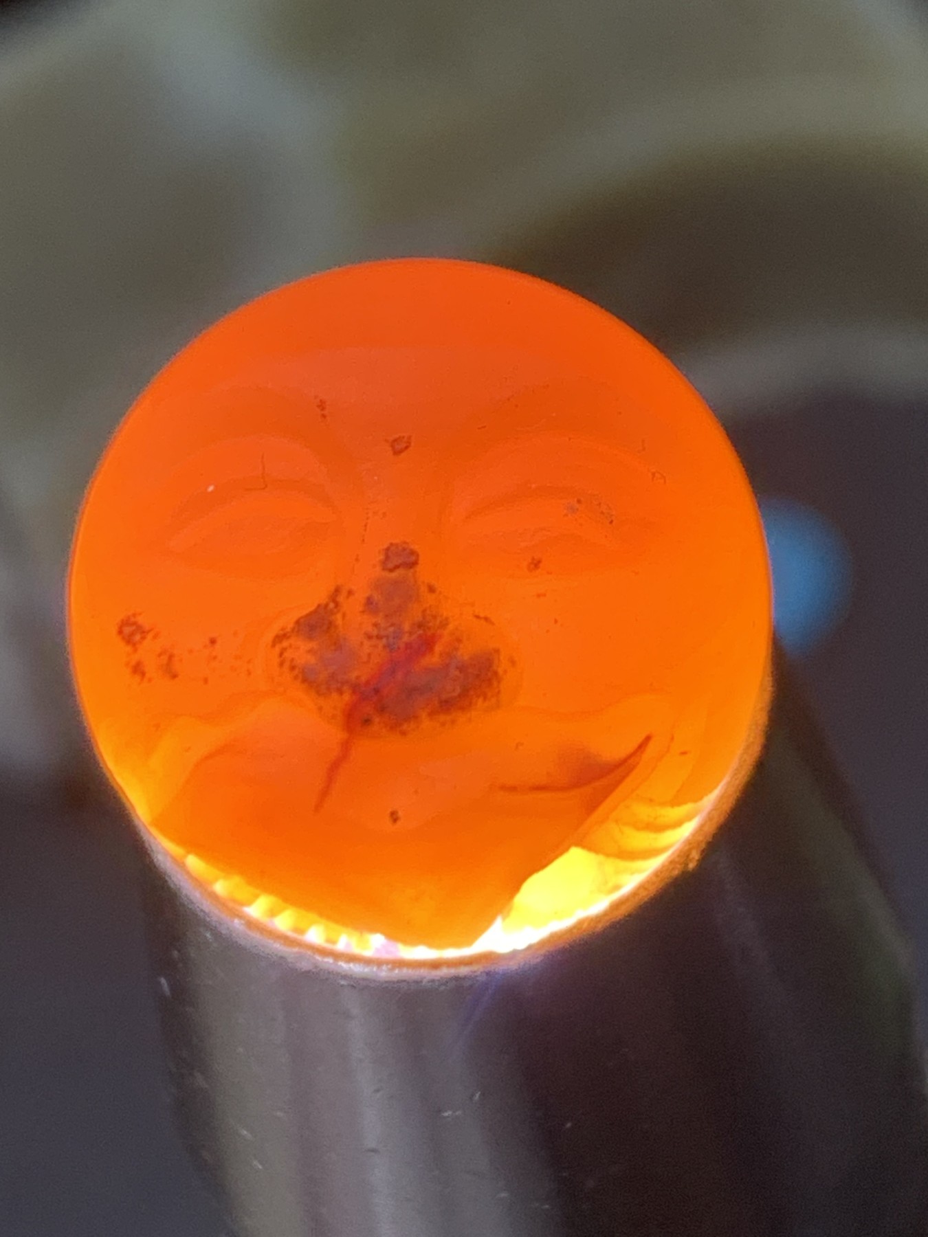 精美亚光高玉化巴西玛瑙手工俏色巧雕笑口常开圆珠一个！