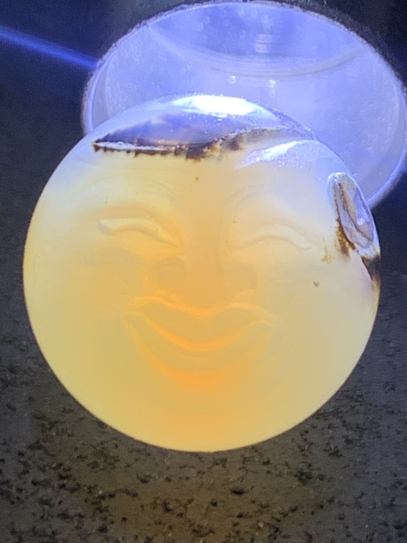 精美高玉化亚光海洋玉髓手工俏色巧雕善财童子随形圆珠一个！