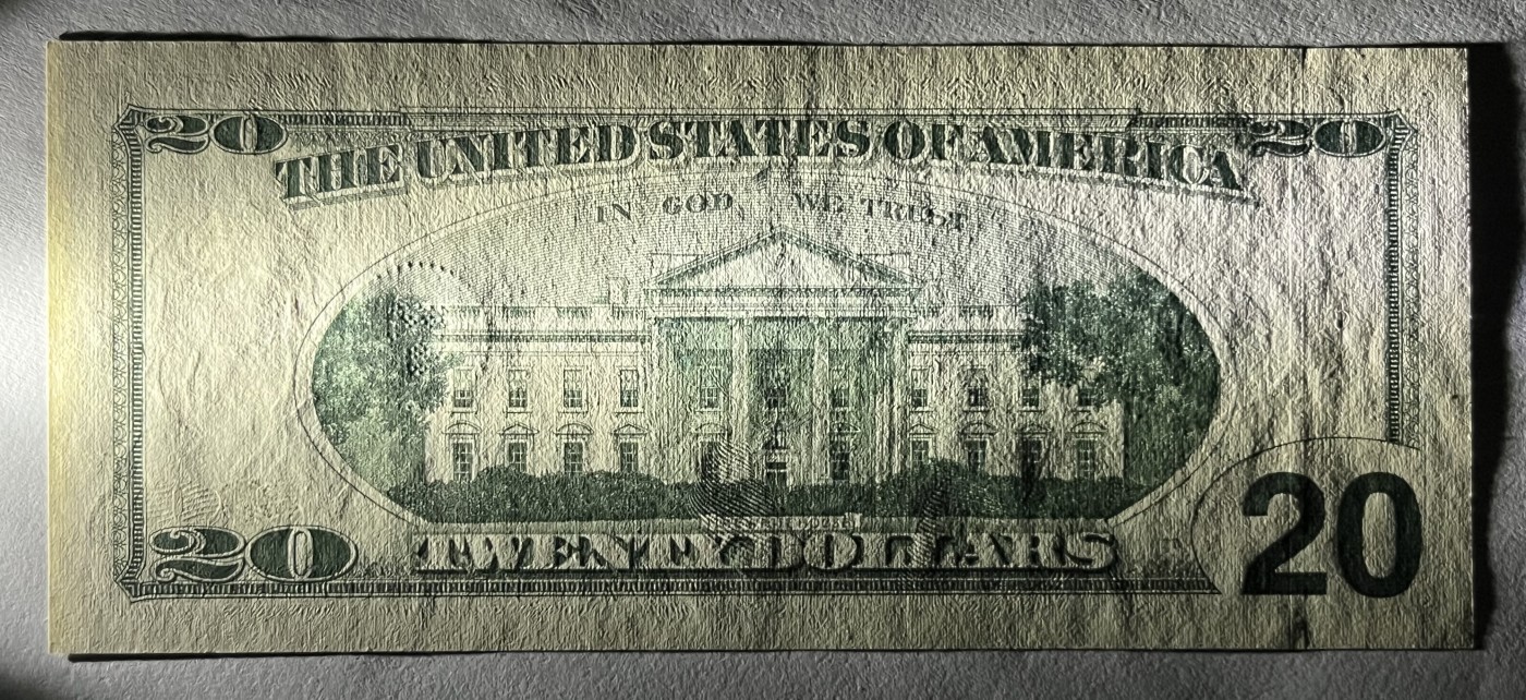 Chase Auction 第26期 - - 外钞、民国钞和人民币混合场！（临时有事，改到22号） 1996版 20美元 大头版 首发年份A编号 德克萨斯州Fort Worth新印钞厂印刷 号码无47