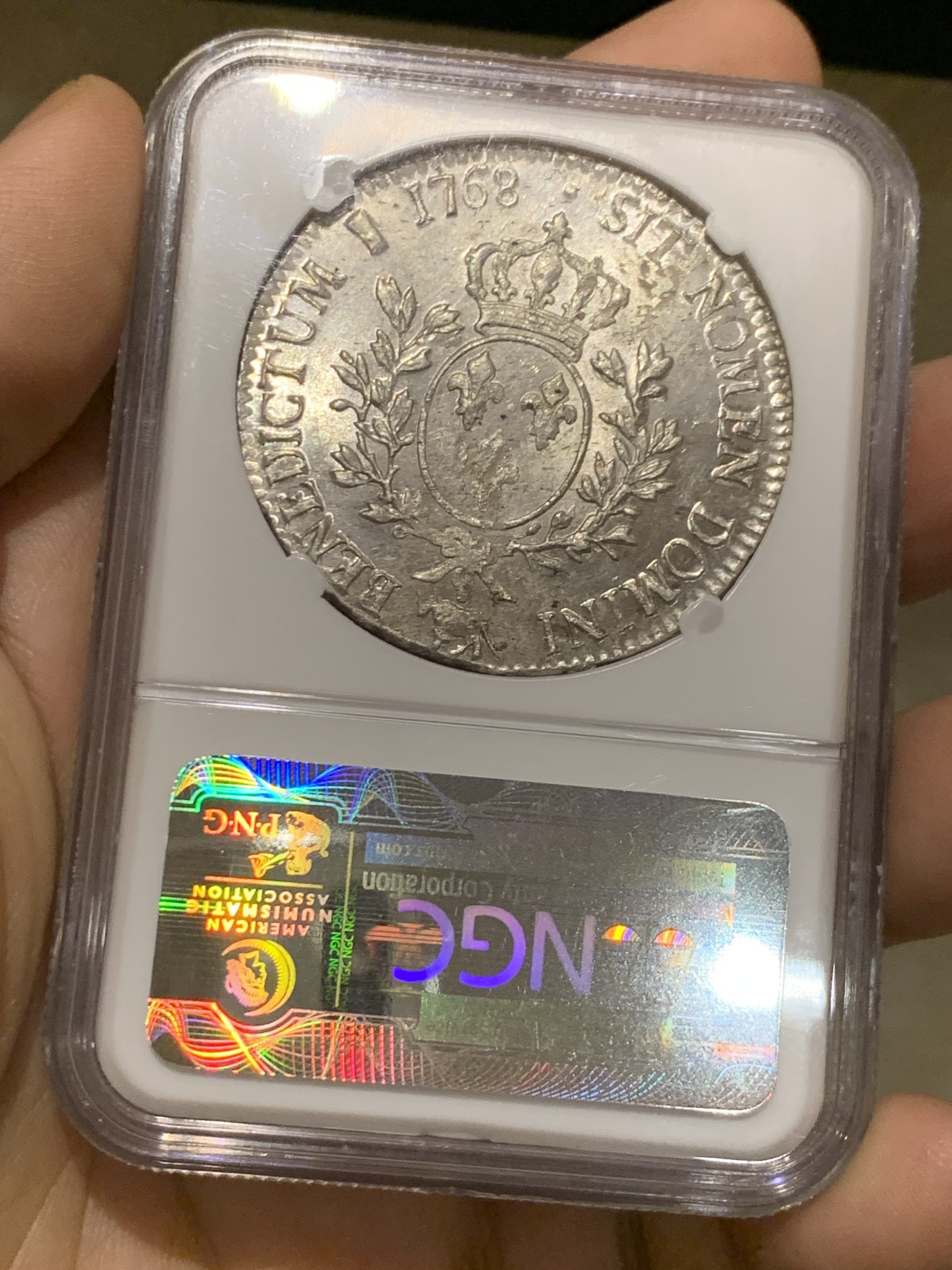 《竞宝斋》第215场-周日，周一 2场 (全场包邮) NGC-MS62 法国1768路易十五埃居 NGC唯一冠军分 光度一流 罕见品种 法系必备！