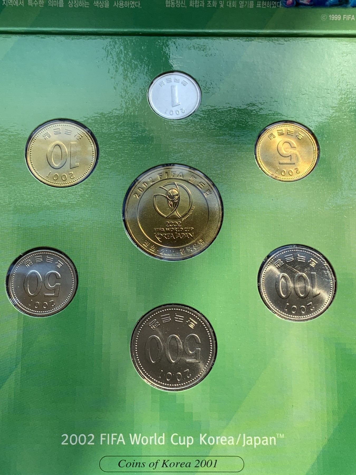 《竞宝斋》第215场-周日，周一 2场 (全场包邮) 韩国2002年官方套币，韩日世界杯主题，UNC-BU品质