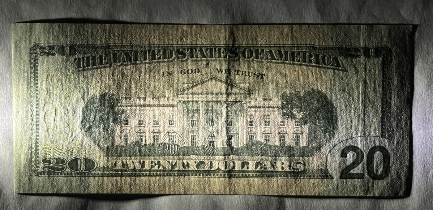 Chase Auction 第26期 - - 外钞、民国钞和人民币混合场！（临时有事，改到22号） 2006版 20美元 彩色版 号码无4 首都Washington老印钞厂印刷