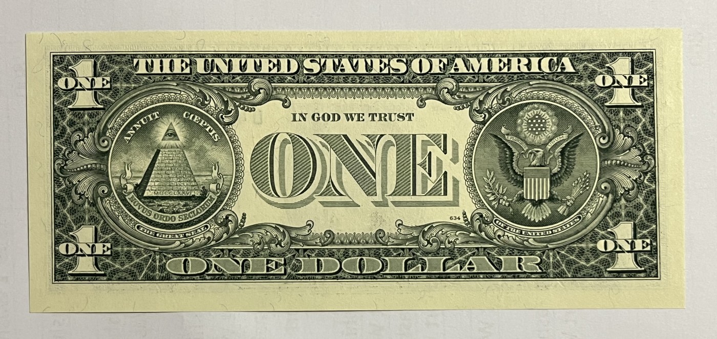 Chase Auction 第26期 - - 外钞、民国钞和人民币混合场！（临时有事，改到22号） 1995版 1美元 经典老版 Washington老印钞厂出品