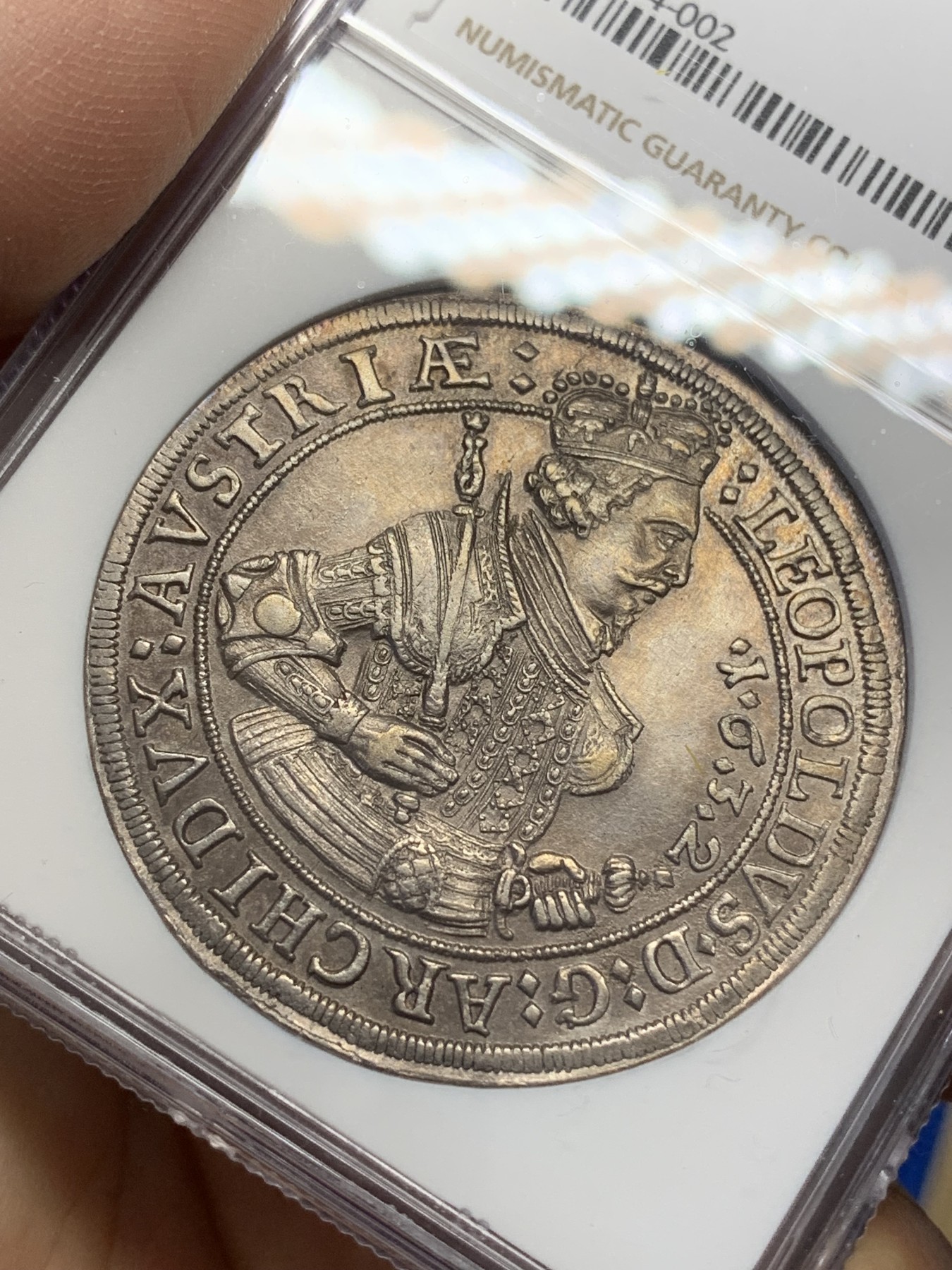 《竞宝斋》第215场-周日，周一 2场 (全场包邮) NGC-AUD 神圣罗马帝国 1632年 1泰勒大银币 霍尔造币厂 状态舒服