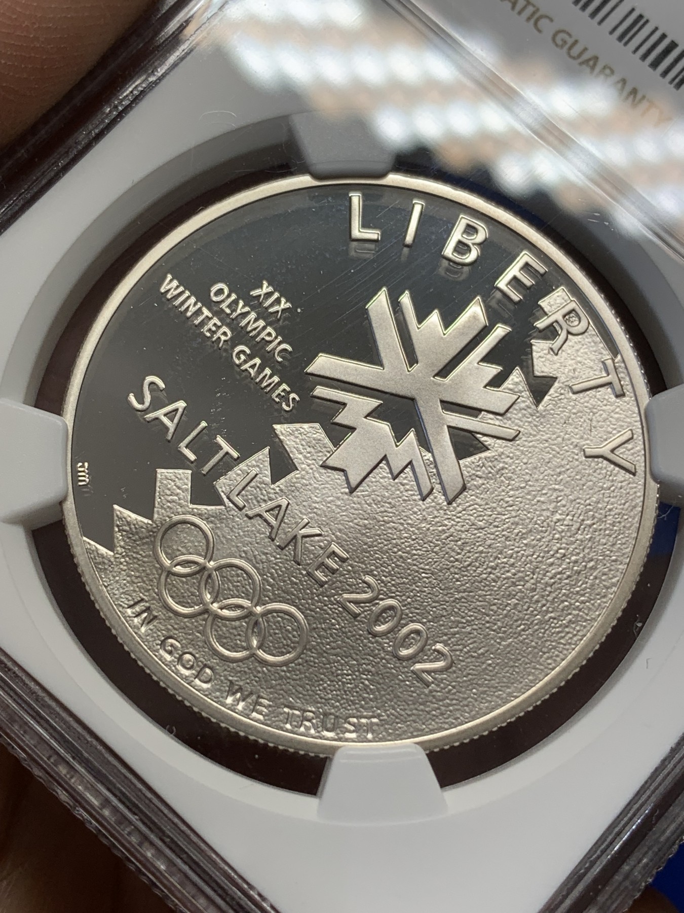 《竞宝斋》第215场-周日，周一 2场 (全场包邮) NGC PF69UC 美国2002年盐湖城冬奥会1美元精制大银币