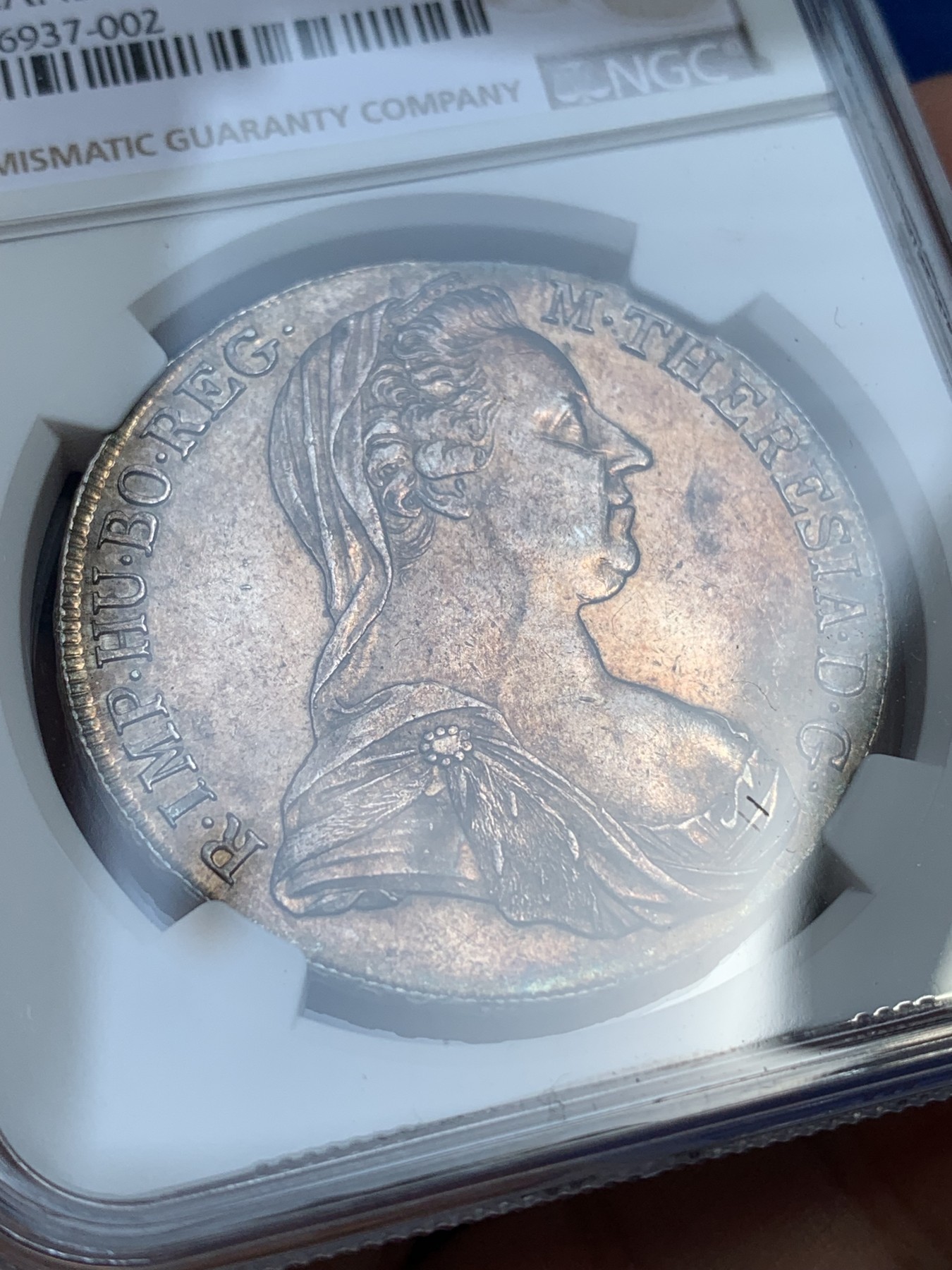 《竞宝斋》第215场-周日，周一 2场 (全场包邮) NGC-UNC 奥匈帝国 1780年 IC-FA版本 原铸玛利亚特蕾莎泰勒 金色五彩包浆，转光感明显