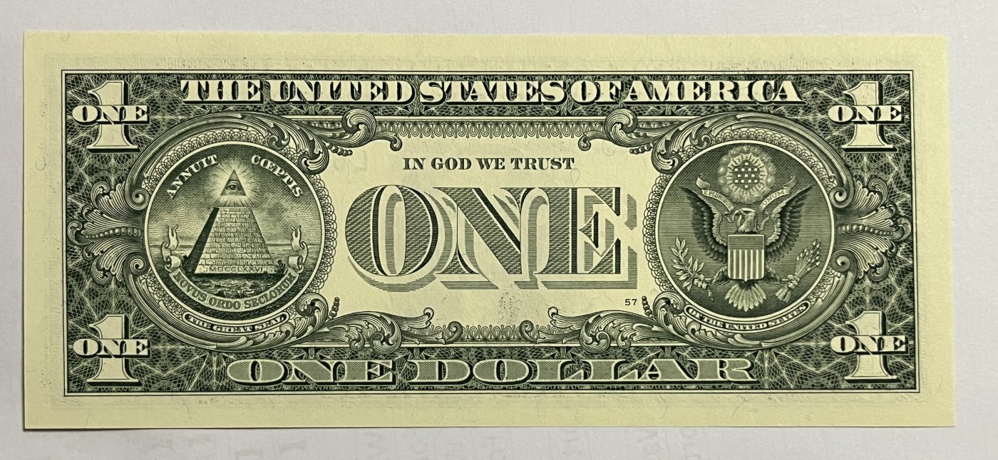 Chase Auction 第26期 - - 外钞、民国钞和人民币混合场！（临时有事，改到22号） 2003A版 1美元 号码无4 德克萨斯州Fort Worth新印钞厂印刷