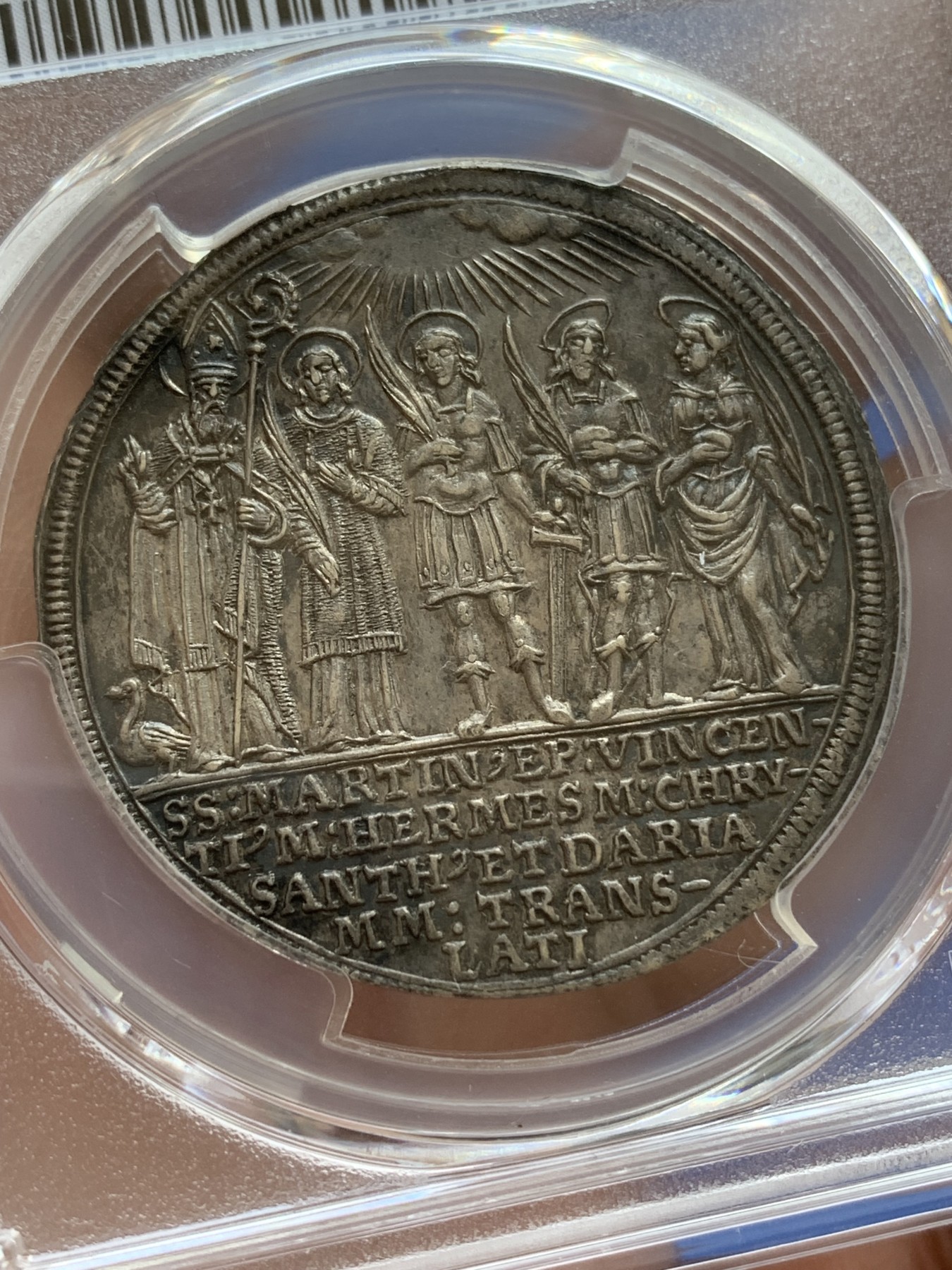 《竞宝斋》第215场-周日，周一 2场 (全场包邮) PCGS-MS62 1682奥地利萨尔茨堡教区1100周年半泰勒 一年版