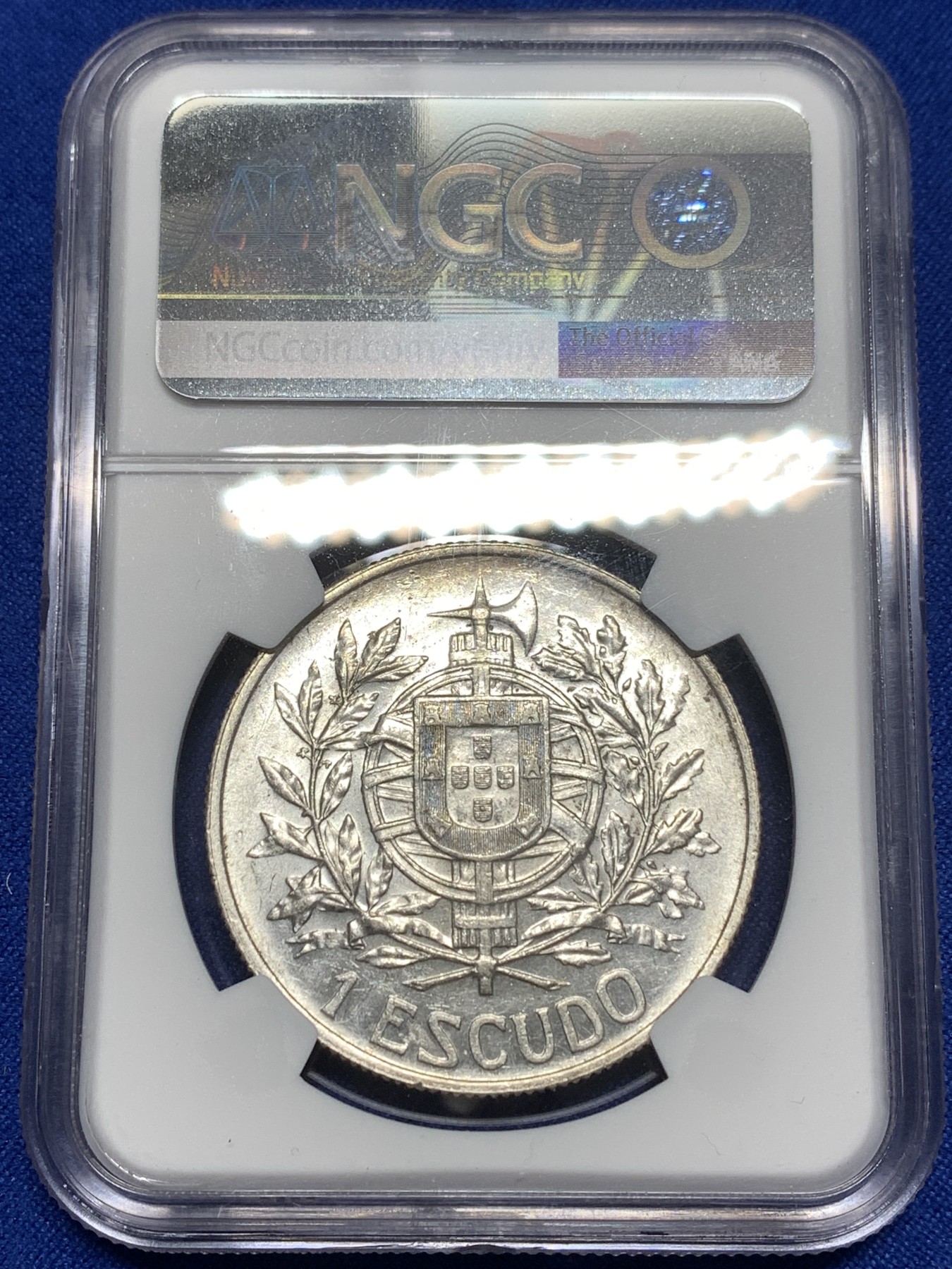 《竞宝斋》第215场-周日，周一 2场 (全场包邮) NGC-AU58 葡萄牙 1910年 半岛战争女神 1埃斯库多大银币