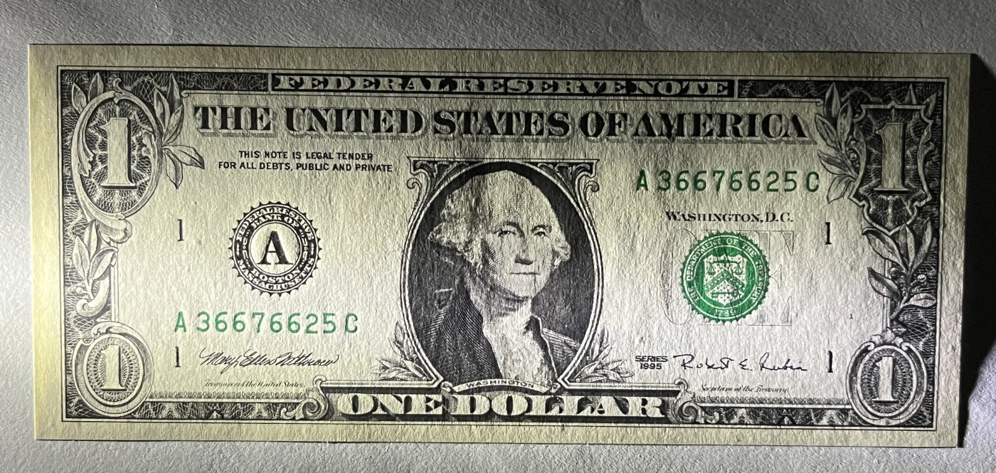 Chase Auction 第26期 - - 外钞、民国钞和人民币混合场！（临时有事，改到22号） 1995版 1美元 经典老版 Web版 稀少版别