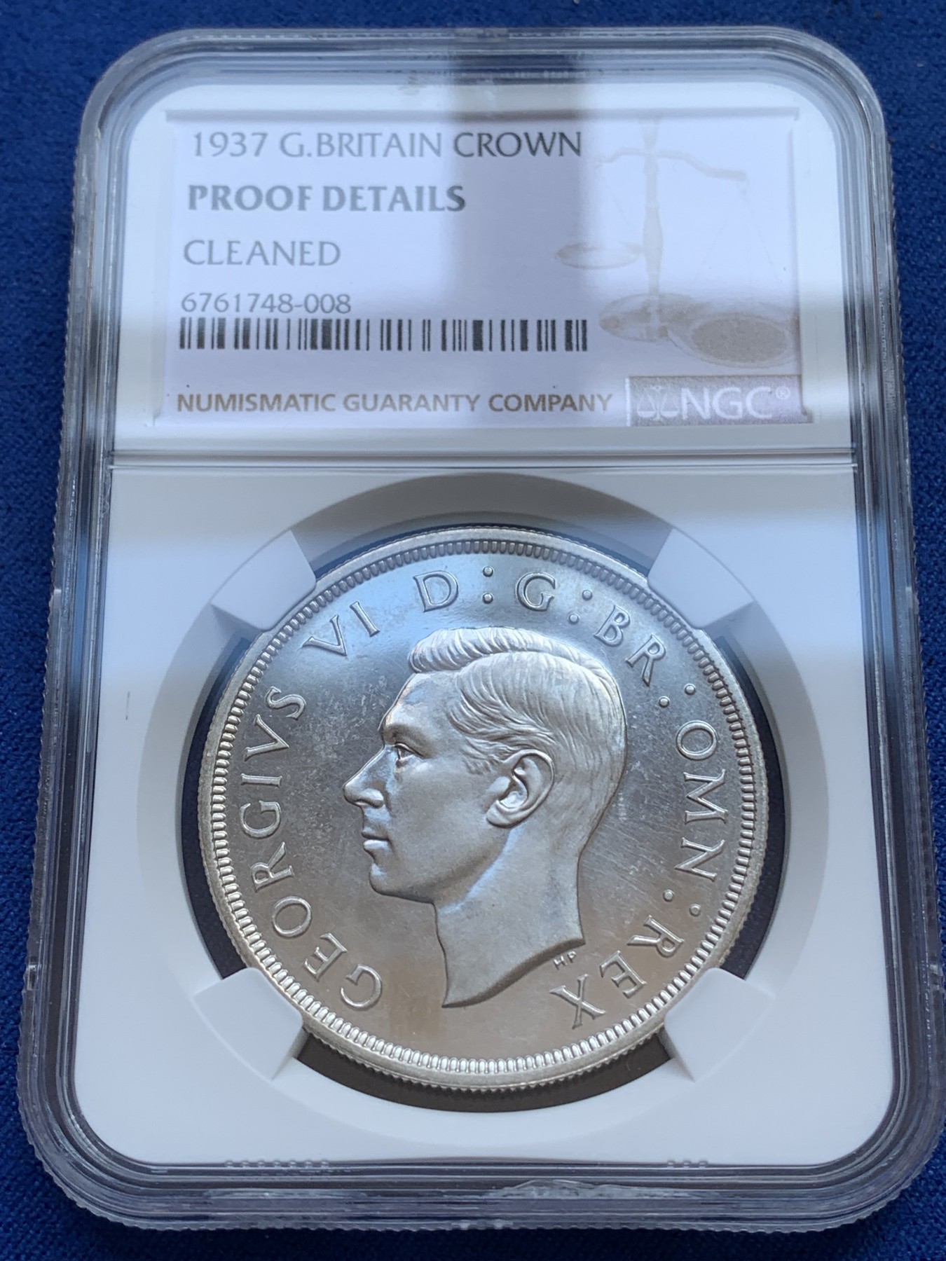 《竞宝斋》第215场-周日，周一 2场 (全场包邮) NGC-PROOF D 英国 1937年 乔治六世 登基 精制克朗 银币 看不出没分 上海N一言难尽