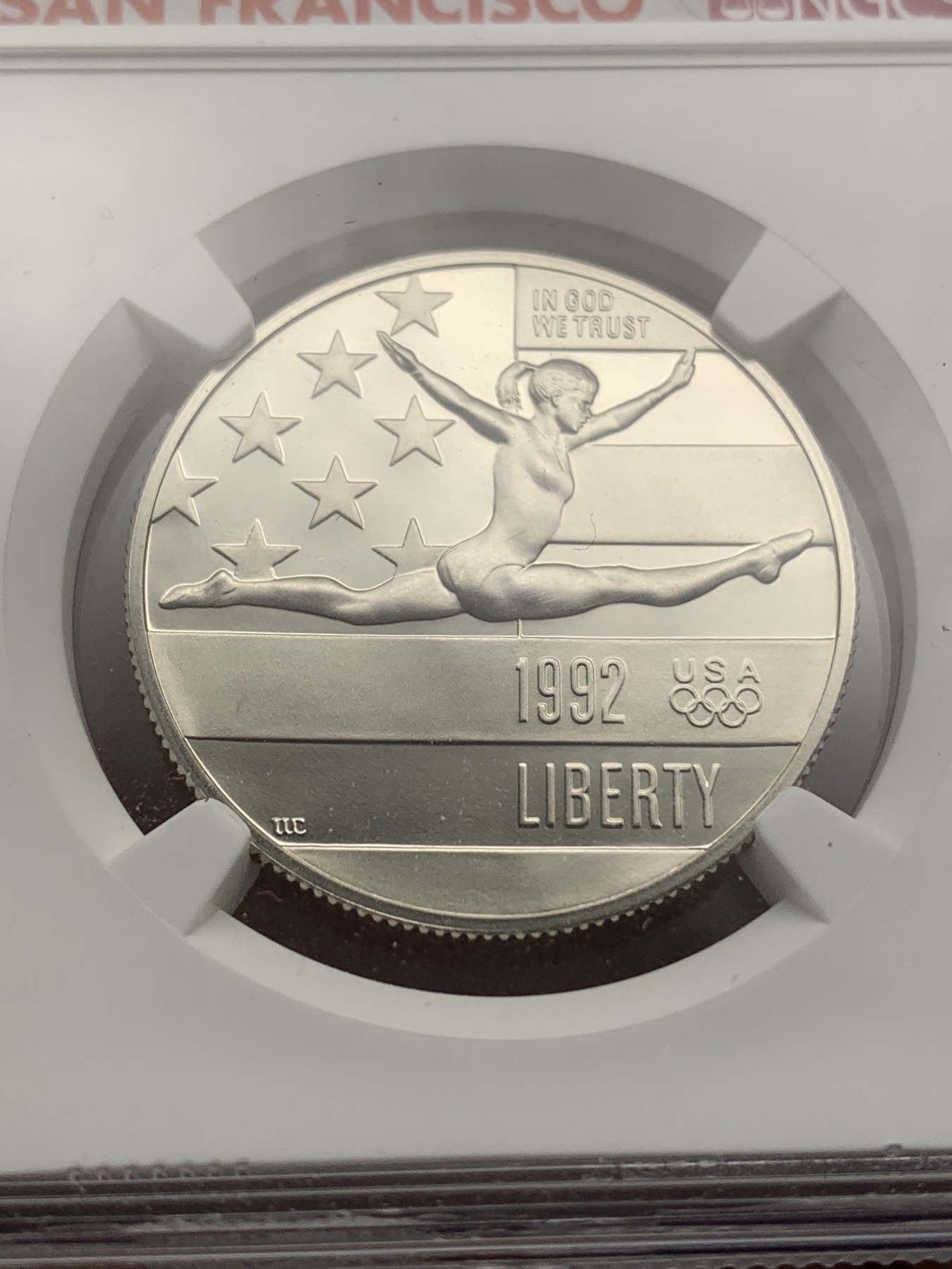 《竞宝斋》第215场-周日，周一 2场 (全场包邮) NGC PF69UC 美国1992年奥运精制半美元