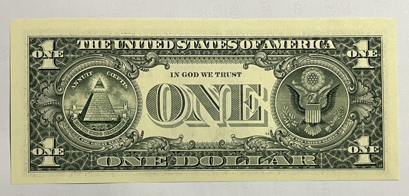 Chase Auction 第26期 - - 外钞、民国钞和人民币混合场！（临时有事，改到22号） 1999版 1美元 经典老版 首都Washington老印钞厂出品