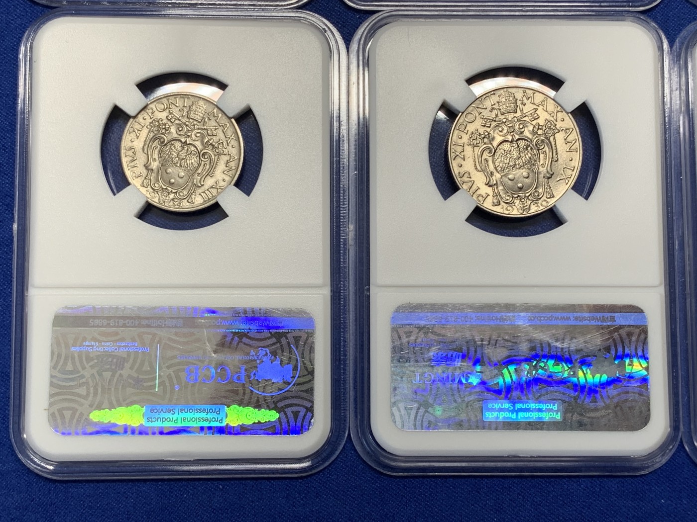 《竞宝斋》第215场-周日，周一 2场 (全场包邮) 8枚一组 梵蒂冈人物套币，5里拉和10里拉为银币，小面值辅币UNC品质，大热品种！