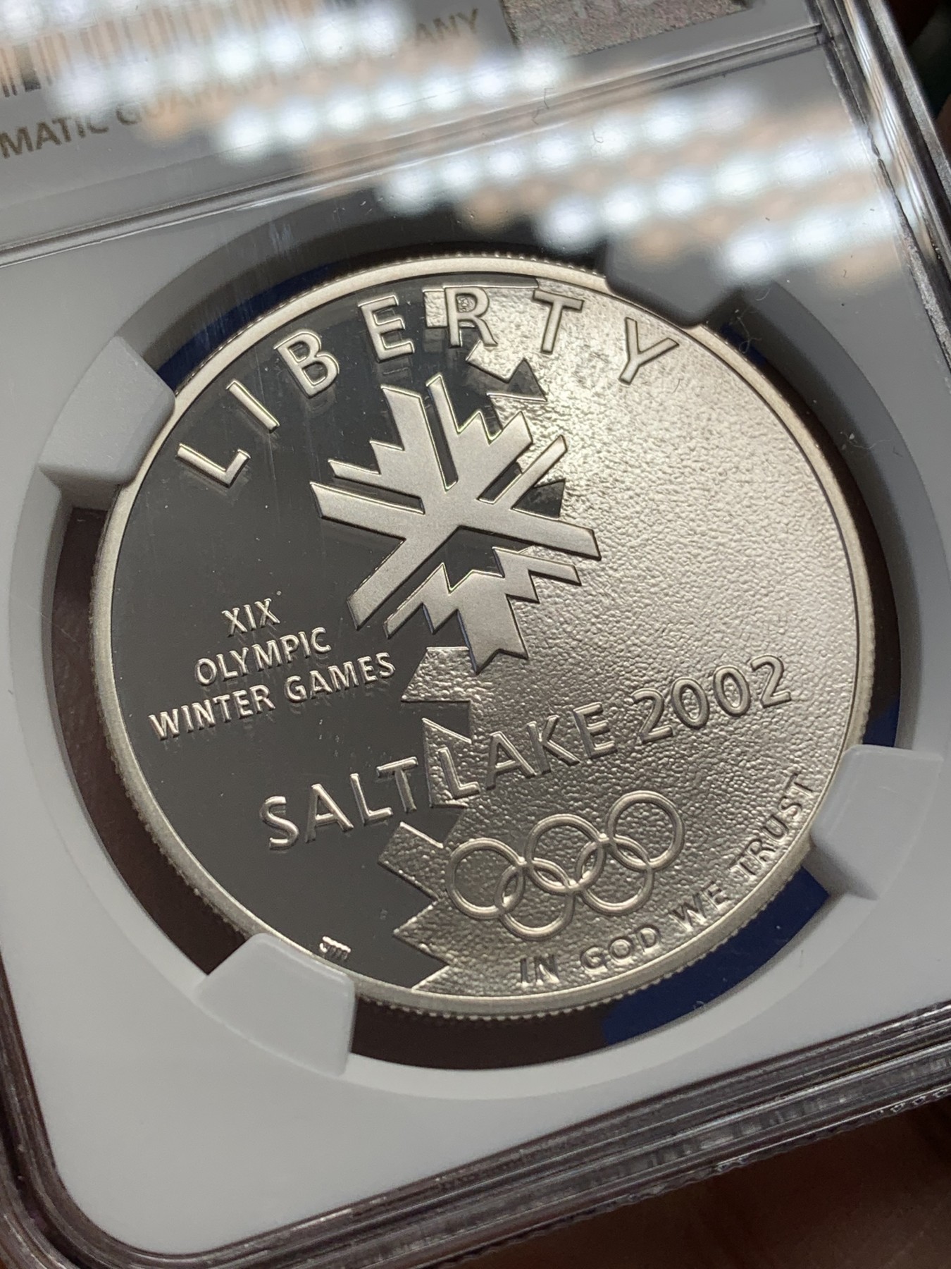 《竞宝斋》第215场-周日，周一 2场 (全场包邮) NGC PF69UC 美国2002年盐湖城冬奥会1美元精制大银币