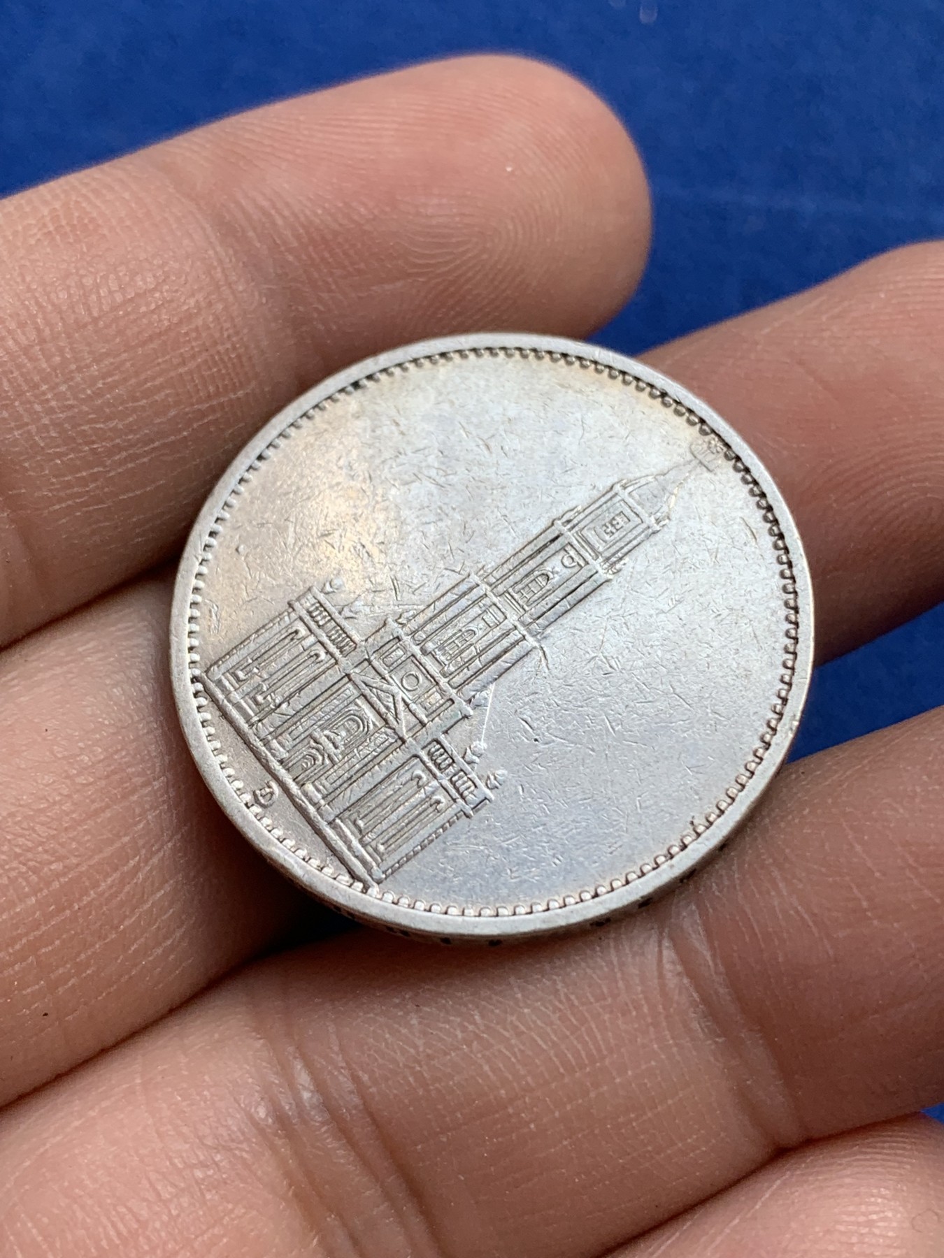 《竞宝斋》第215场-周日，周一 2场 (全场包邮) 德国 1935年 教堂5马克银币