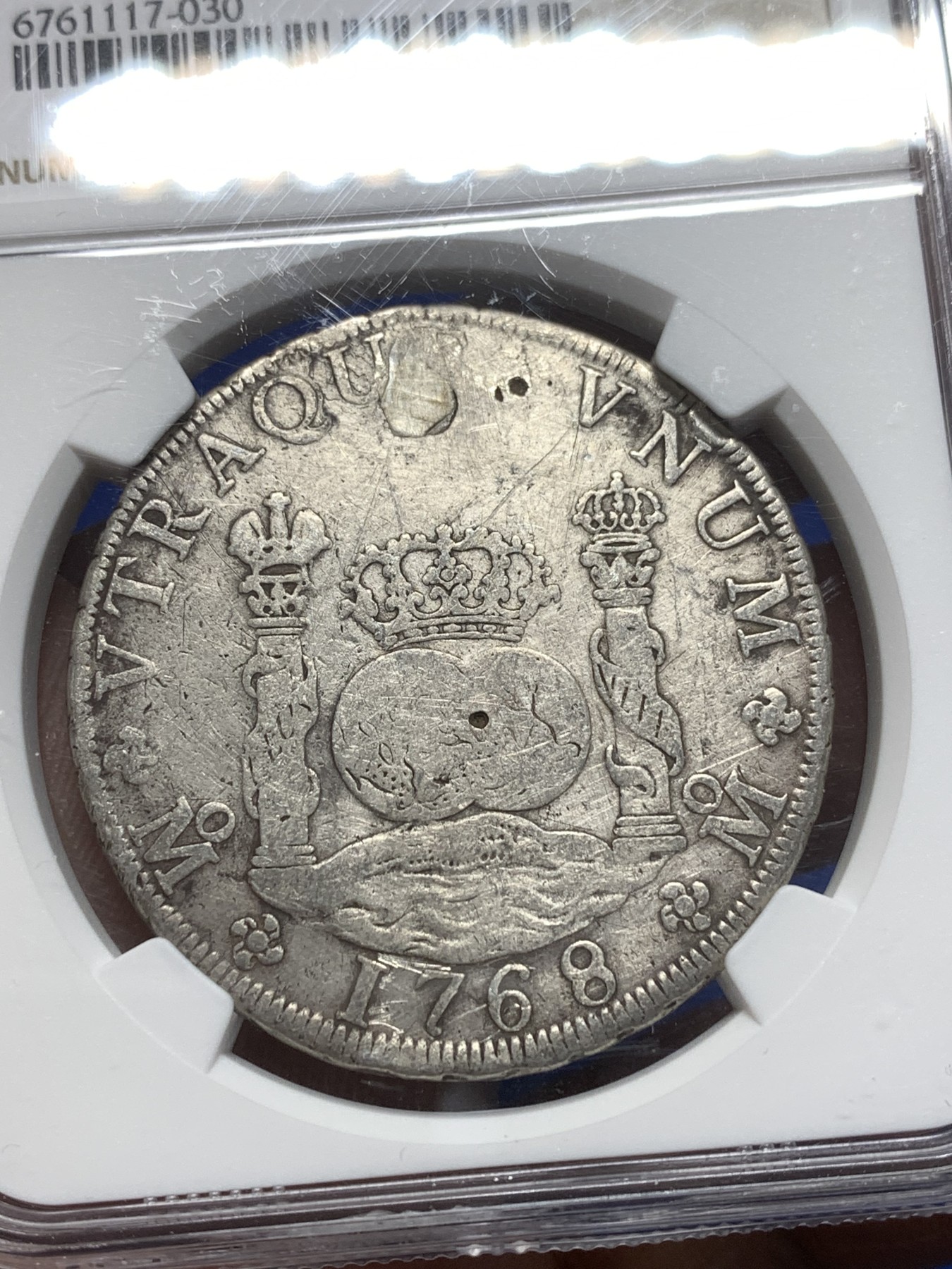 《竞宝斋》第215场-周日，周一 2场 (全场包邮) NGC-FD 西属墨西哥1768年地球双柱8R大银币