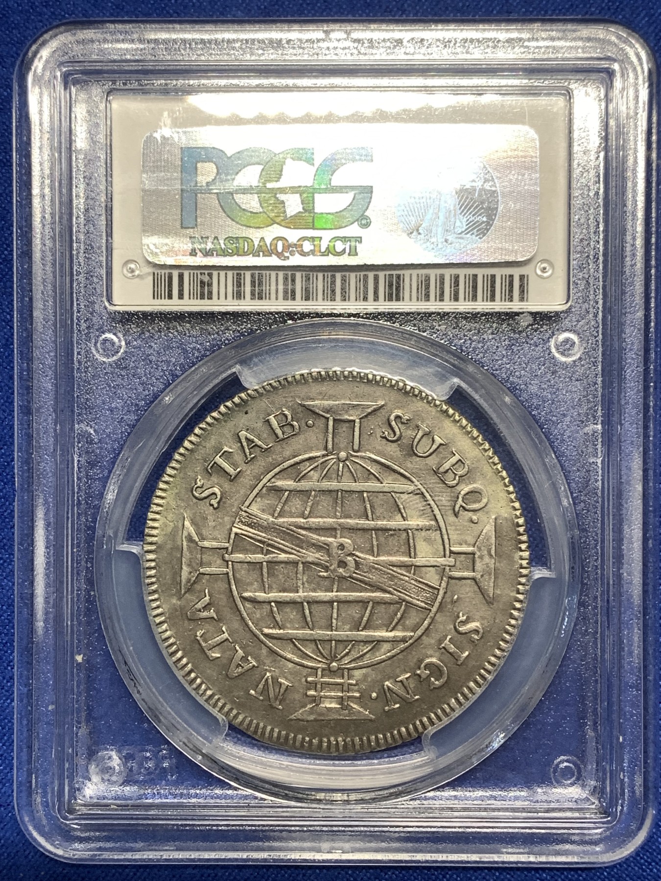《竞宝斋》第215场-周日，周一 2场 (全场包邮) PCGS-XF40 1808/7年 葡属巴西640R骑字版 罕见 冠军分 PCGS官网就2枚。
