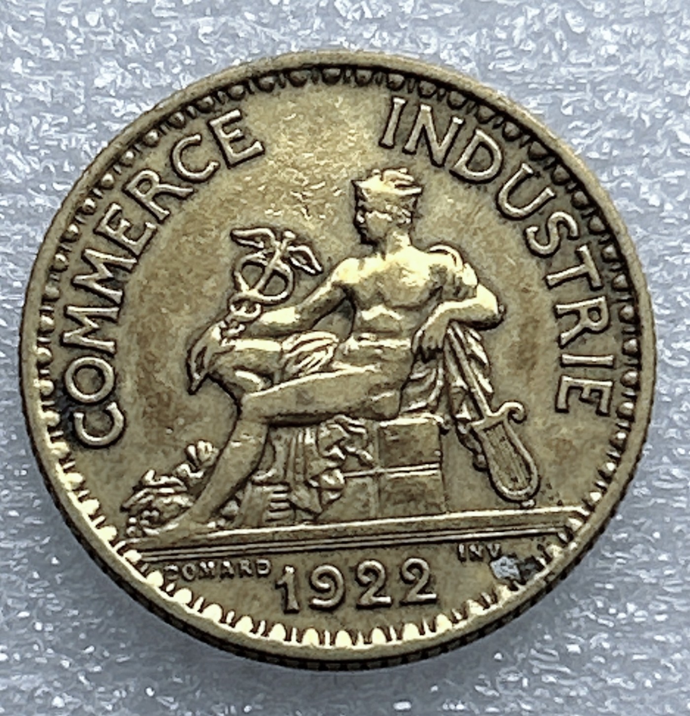 全场一元起拍 世界钱币散币专场 第37期 法国1法郎1922年商务部铝青铜币