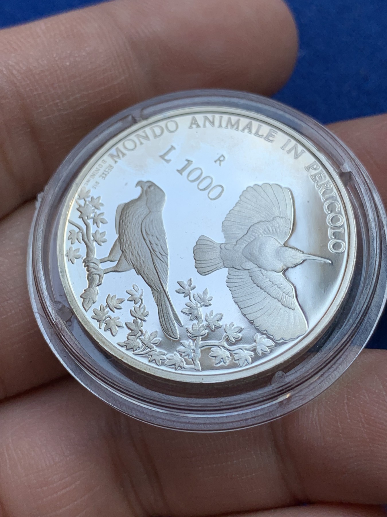 《竞宝斋》第215场-周日，周一 2场 (全场包邮) 圣马力诺1993年1000里拉精制银币