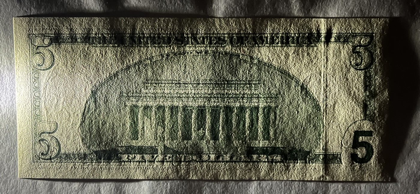 Chase Auction 第26期 - - 外钞、民国钞和人民币混合场！（临时有事，改到22号） 2001版 5美元 大头版 星*补号（Replacement）德克萨斯州Fort Worth新印钞厂印刷