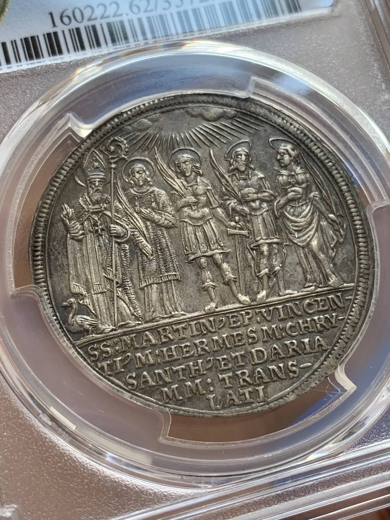 《竞宝斋》第215场-周日，周一 2场 (全场包邮) PCGS-MS62 1682奥地利萨尔茨堡教区1100周年半泰勒 一年版