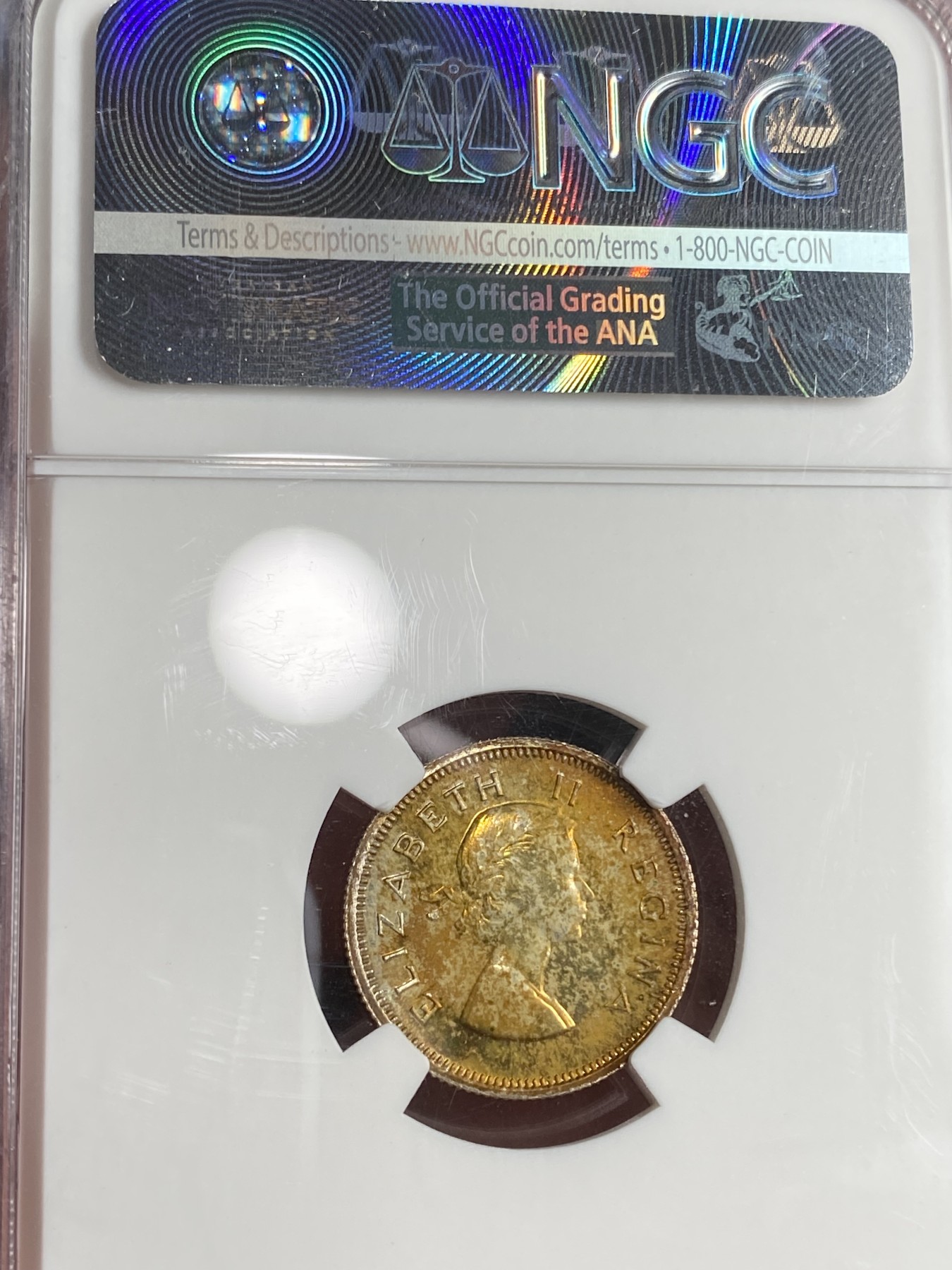 万国钱币拍卖第019期（万国周年答谢专场） NGC PF63 1959年南非伊丽莎白二世精制6便士