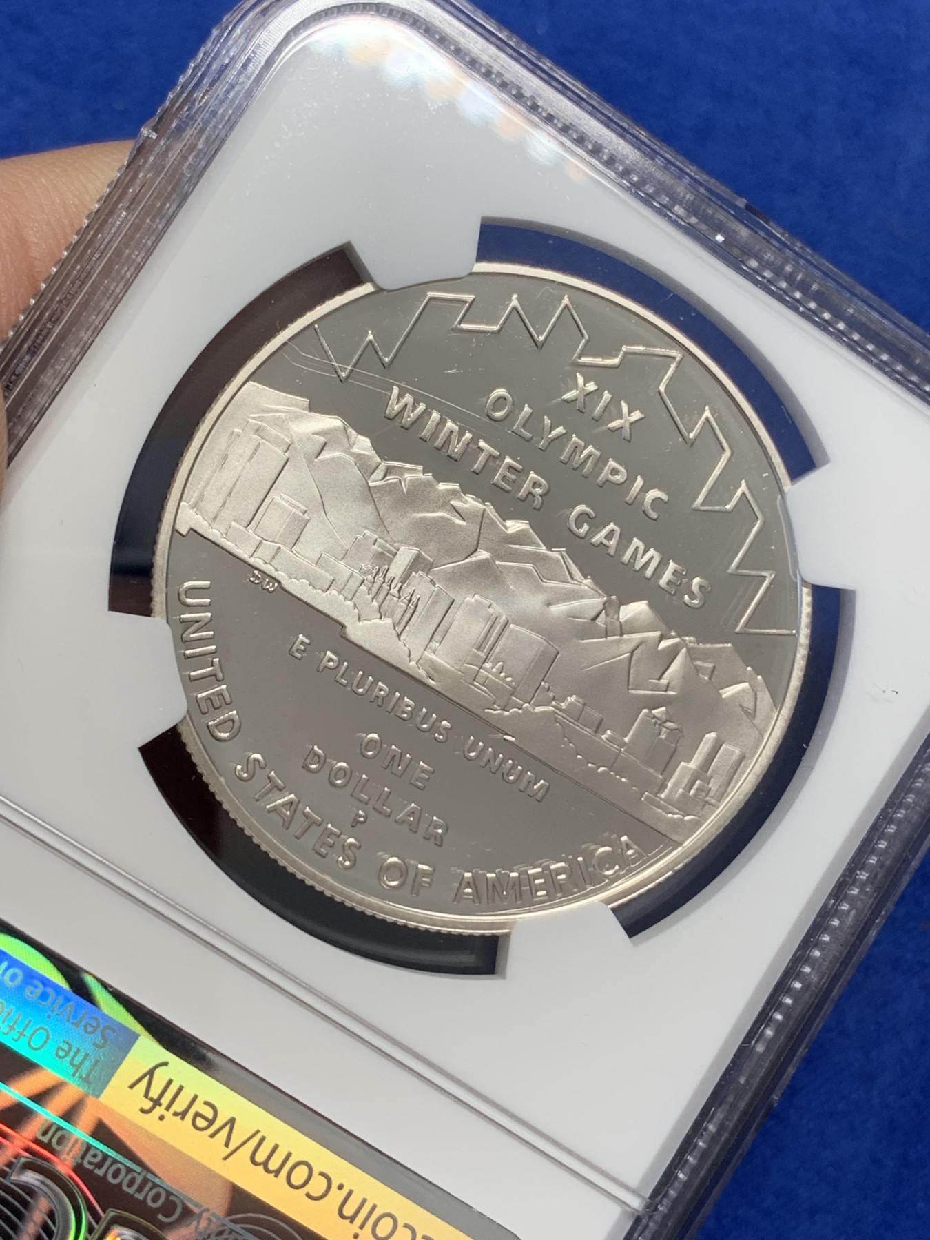 《竞宝斋》第215场-周日，周一 2场 (全场包邮) NGC PF69UC 美国2002年盐湖城冬奥会1美元精制大银币